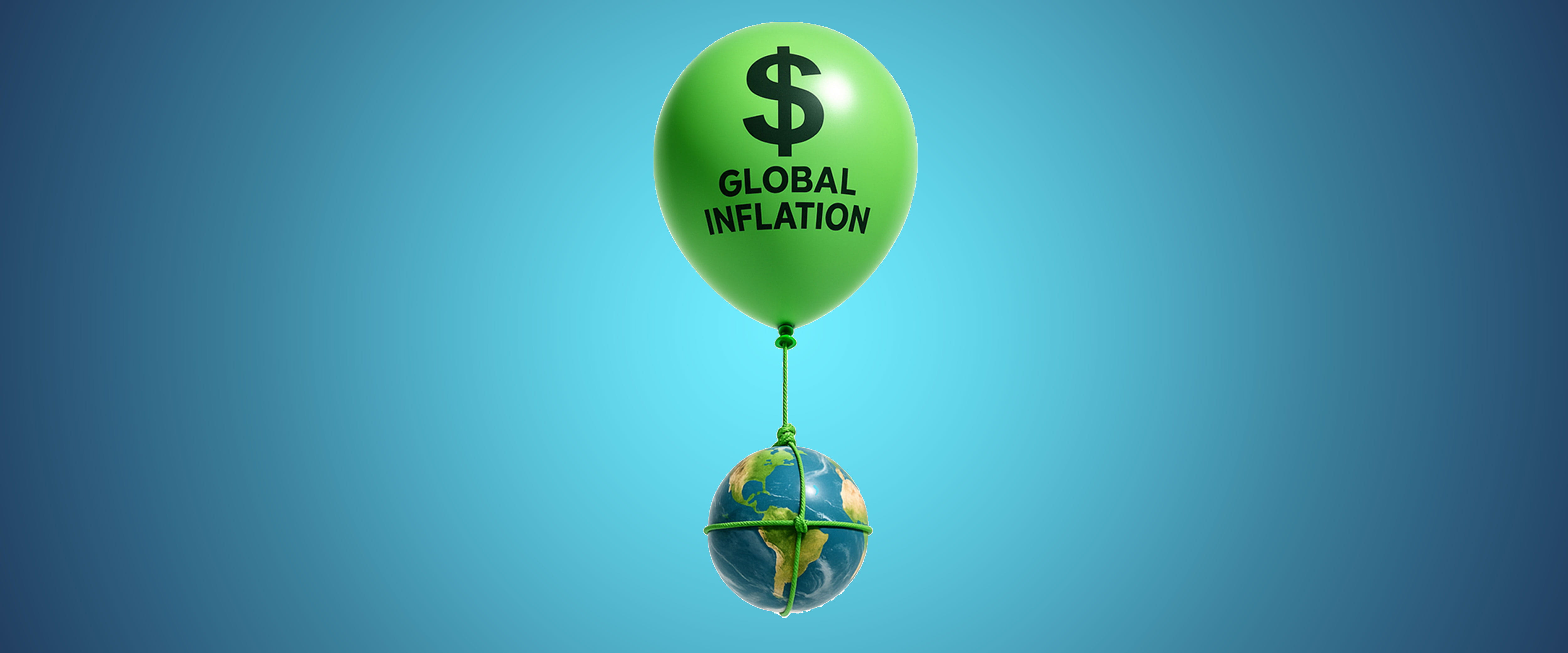 Earth suspended by balloon