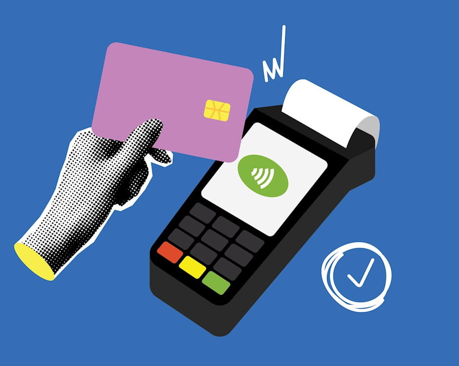 Hand using credit card