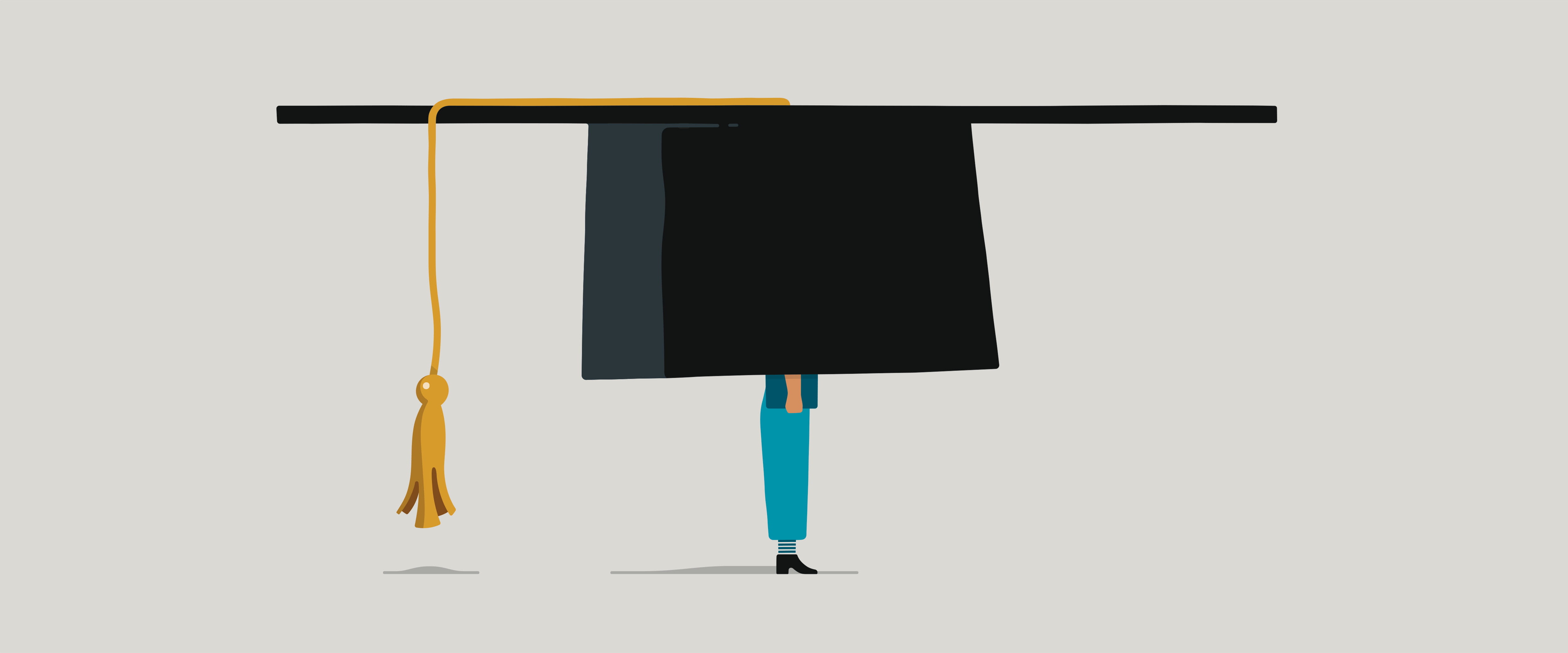 Person in huge graduation cap