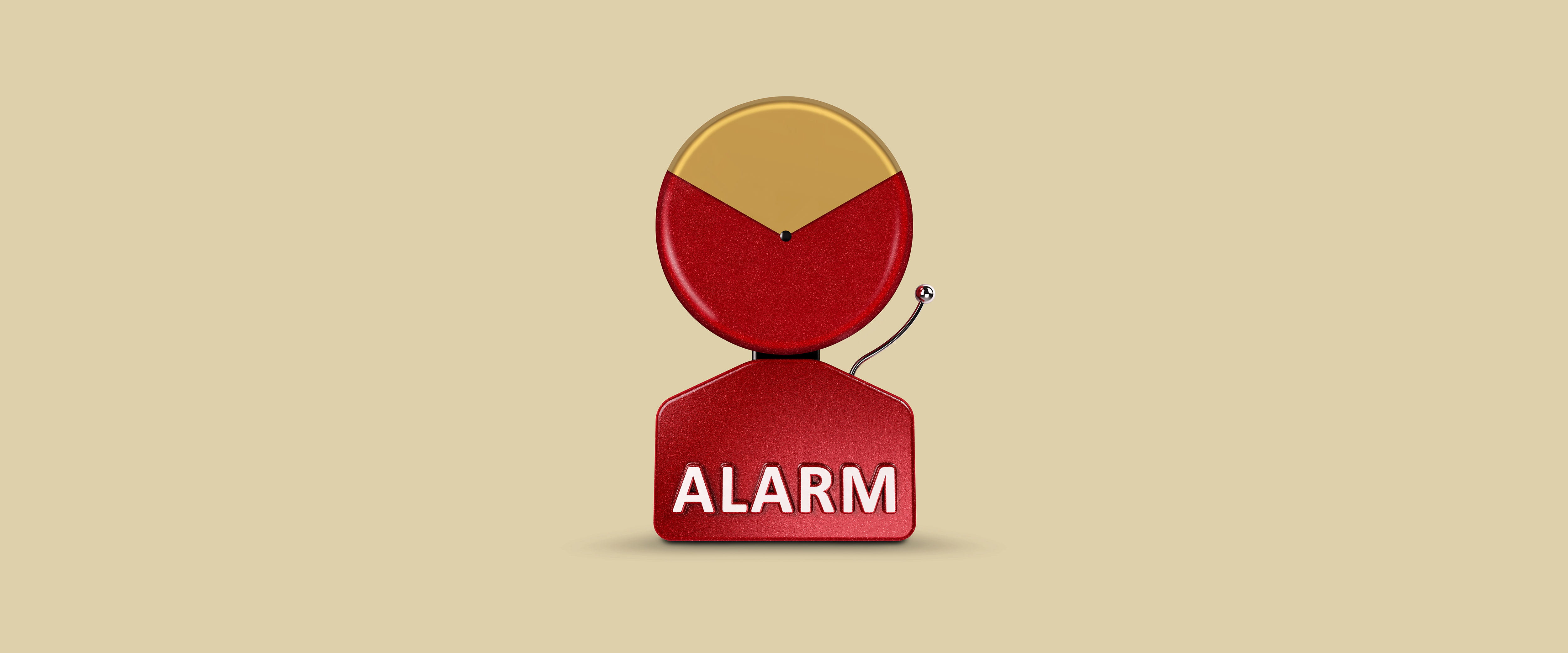 Alarm bell with pie chart