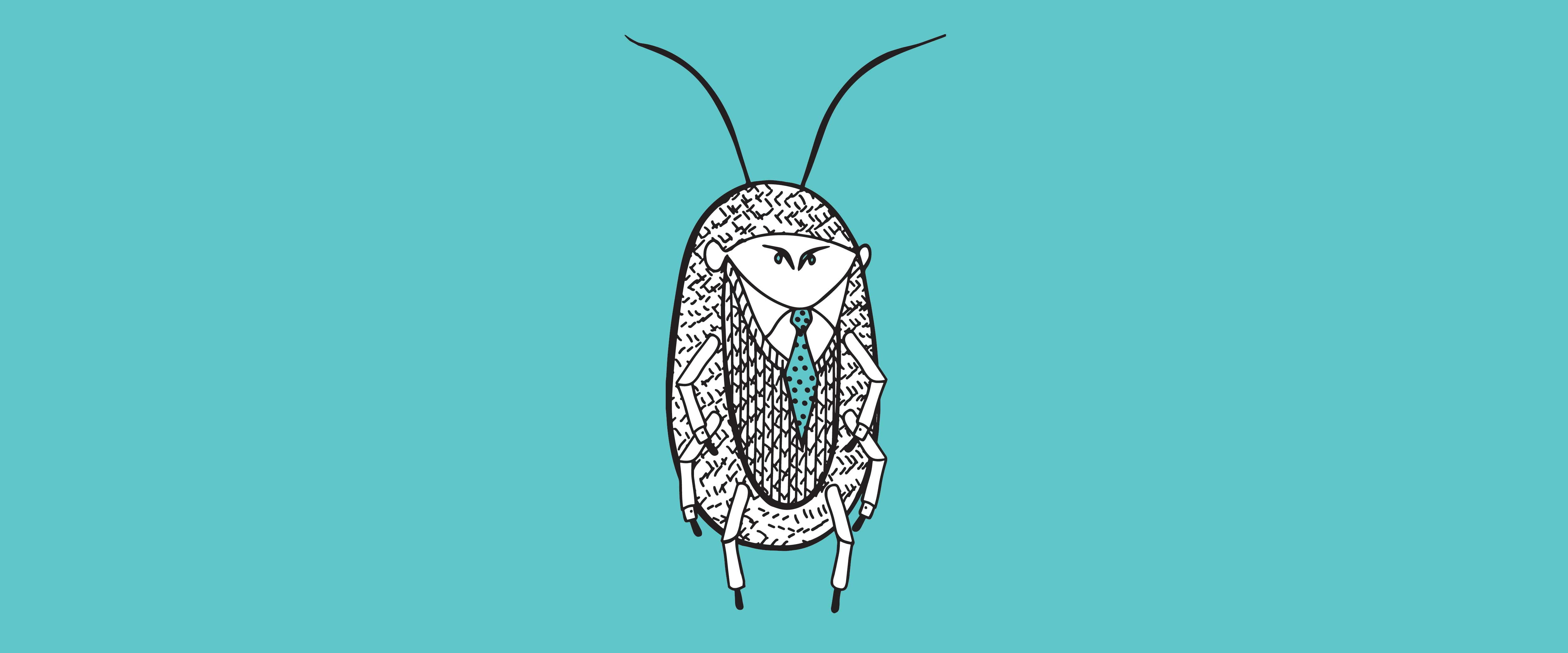 Cockroach in business suit