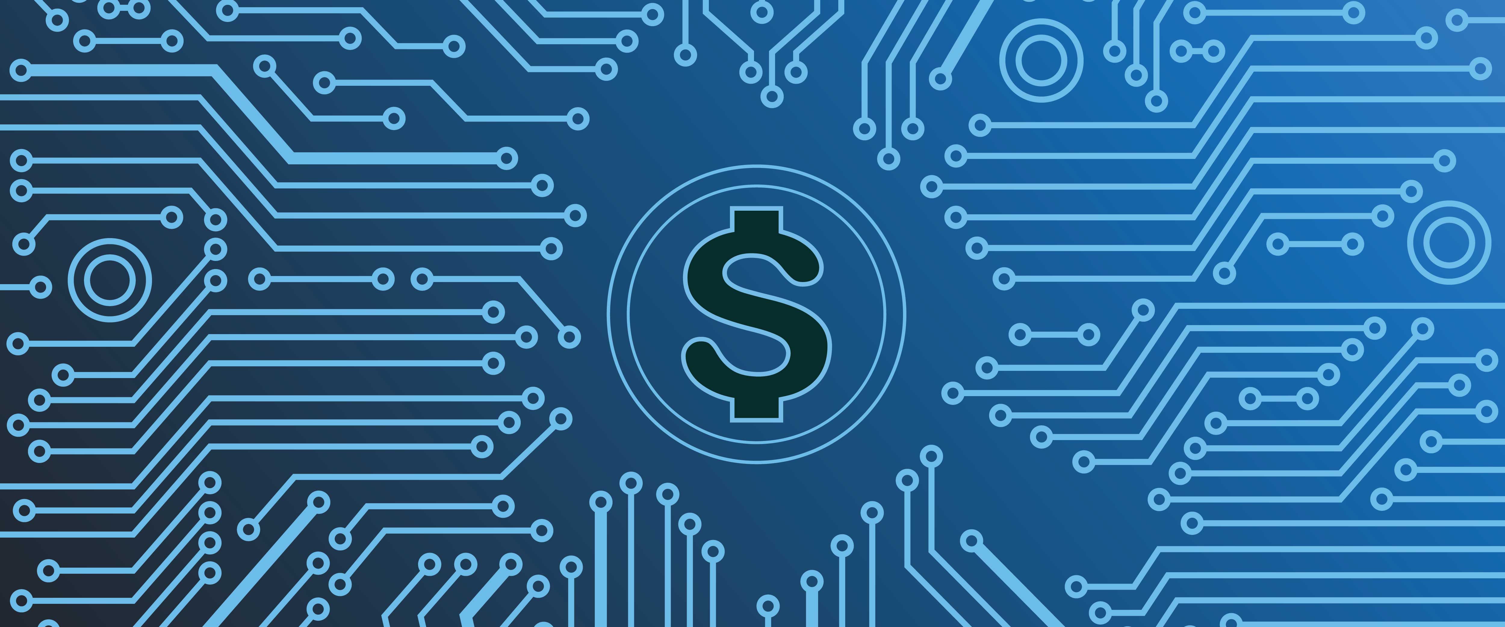 Circuitboard with dollar sign