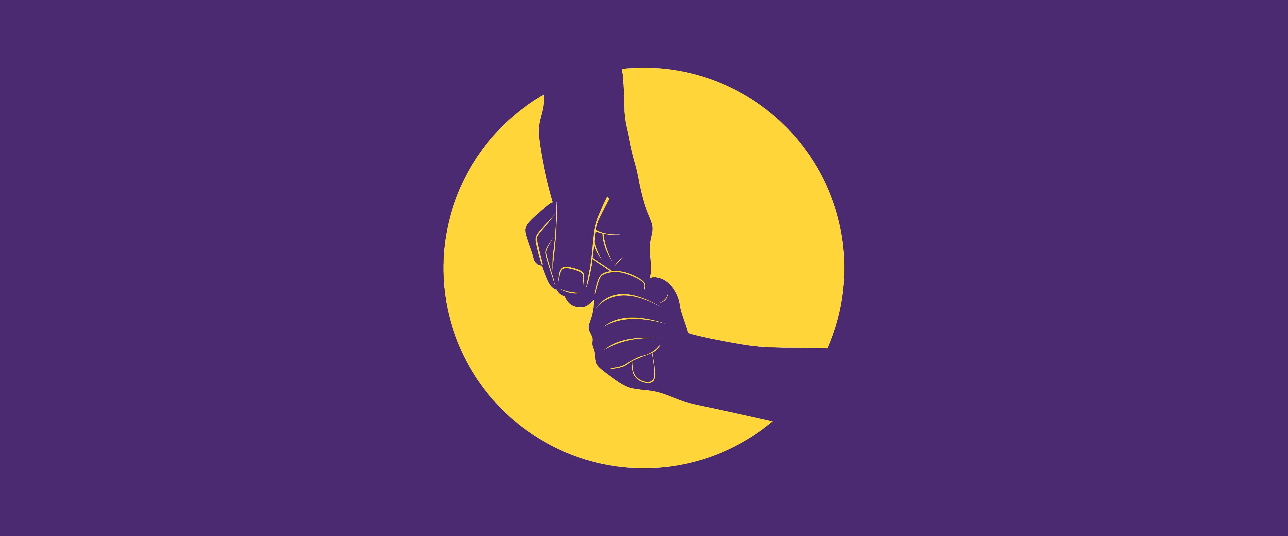 Child holding adult's hand