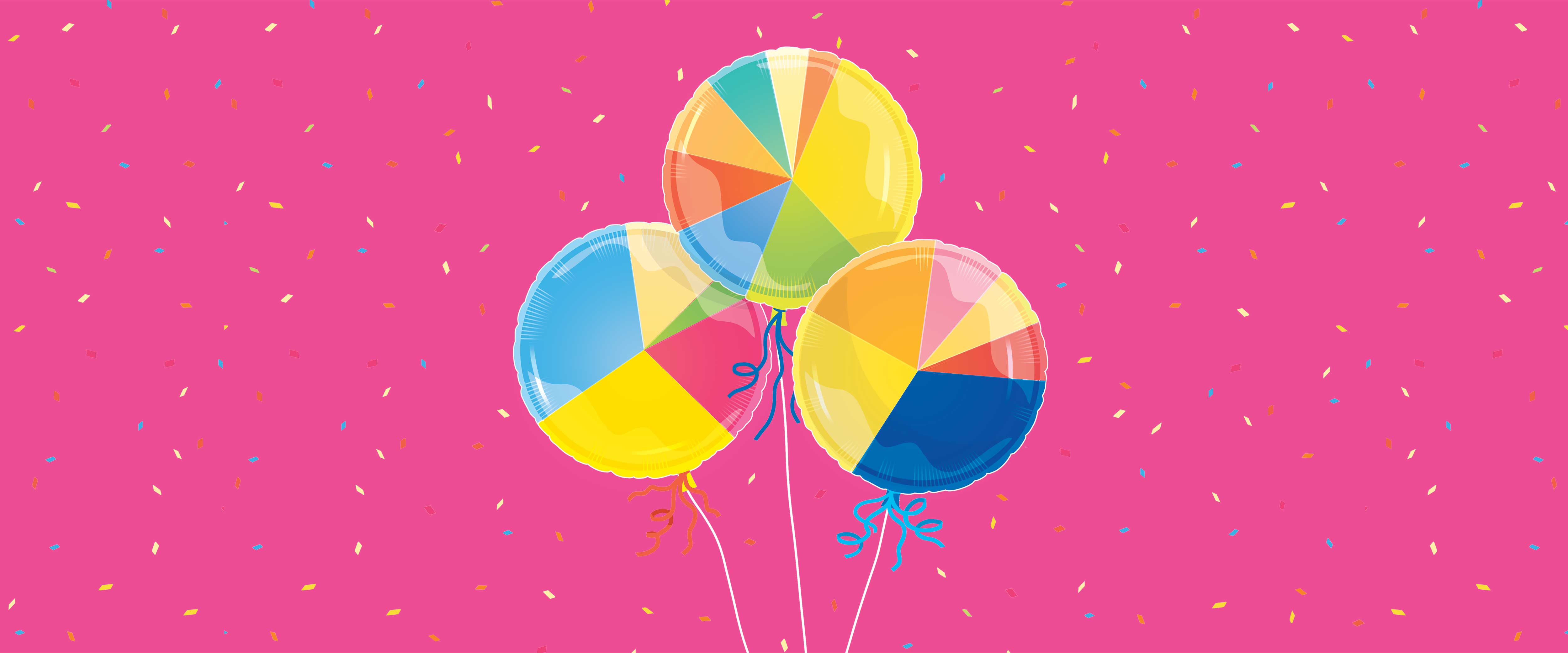 Pie chart balloons