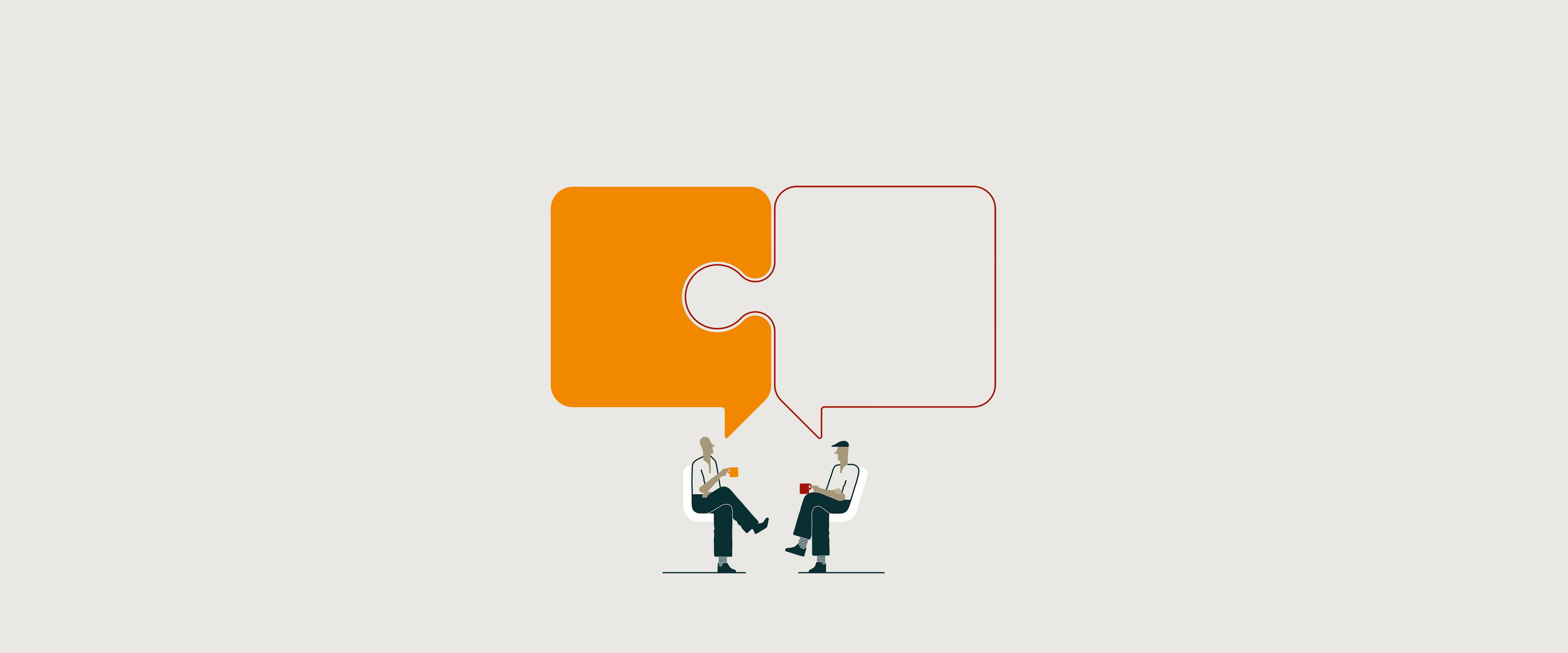 Conversation bubbles as puzzle pieces