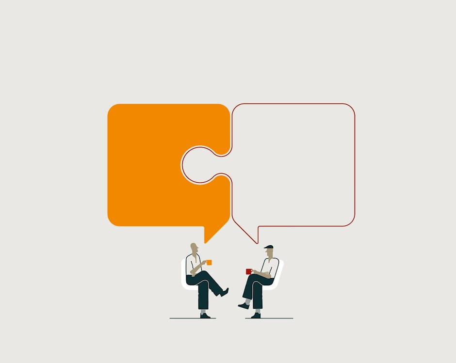 Conversation bubbles as puzzle pieces