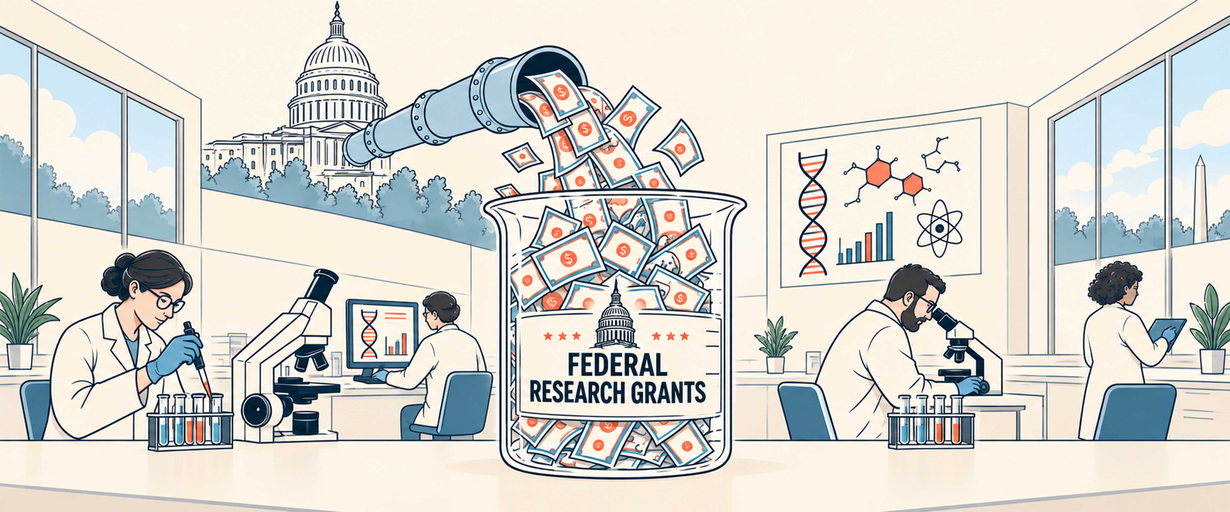 Money pipeline from capitol building to research lab