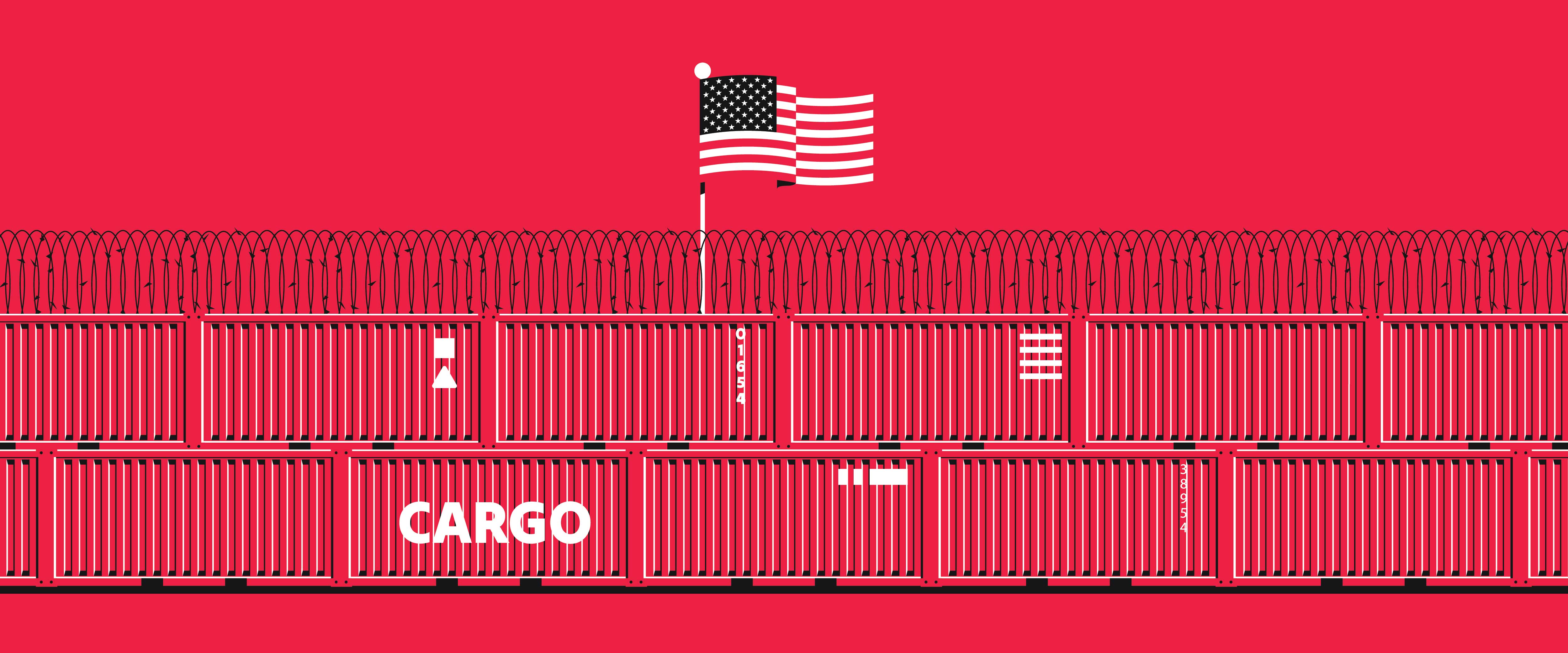 Fortified wall of shipping containers