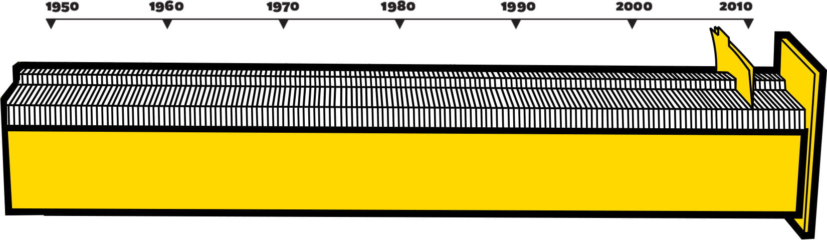 Yellow filing cabinet with 2009 pulled