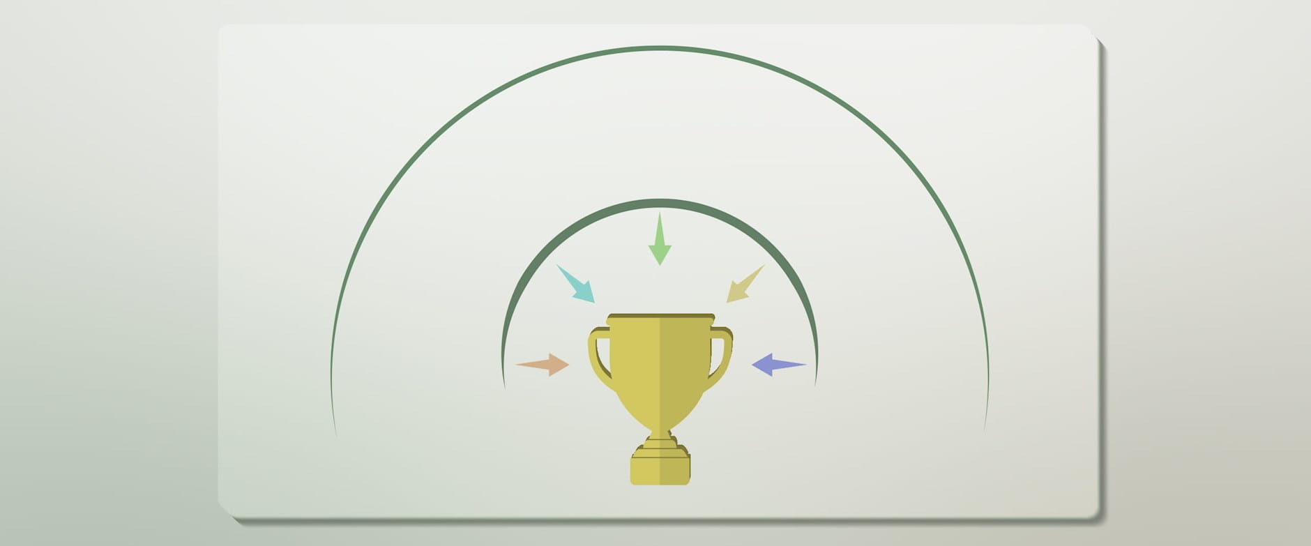 a trophy with 2 half circle emphasis lines around