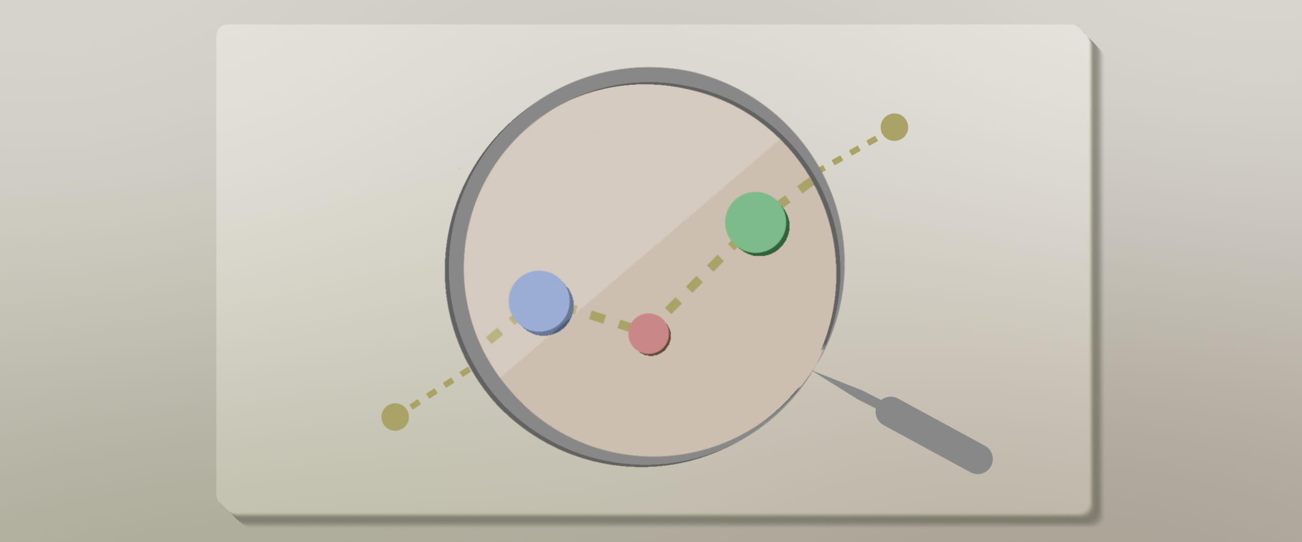 a magnifying glass highlighting data points in a line chart