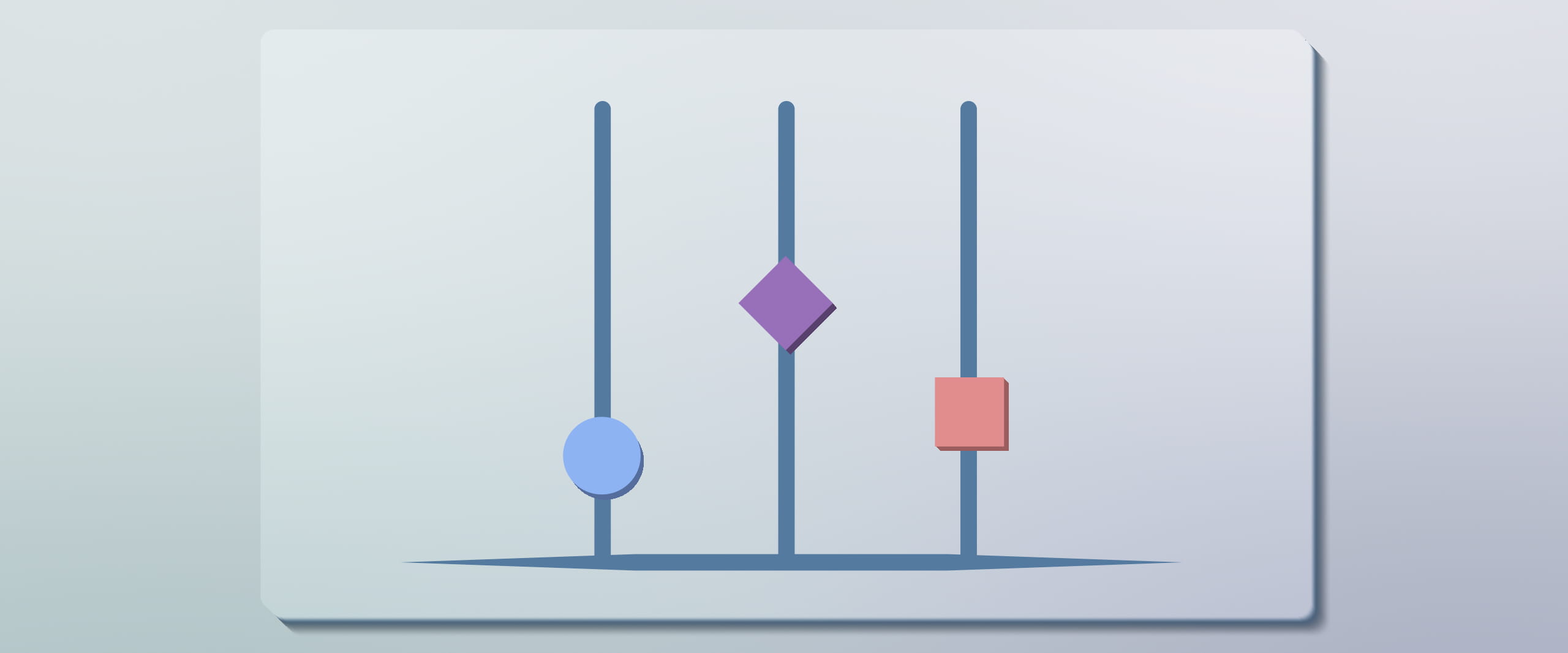 Three controls on a sliding bar
