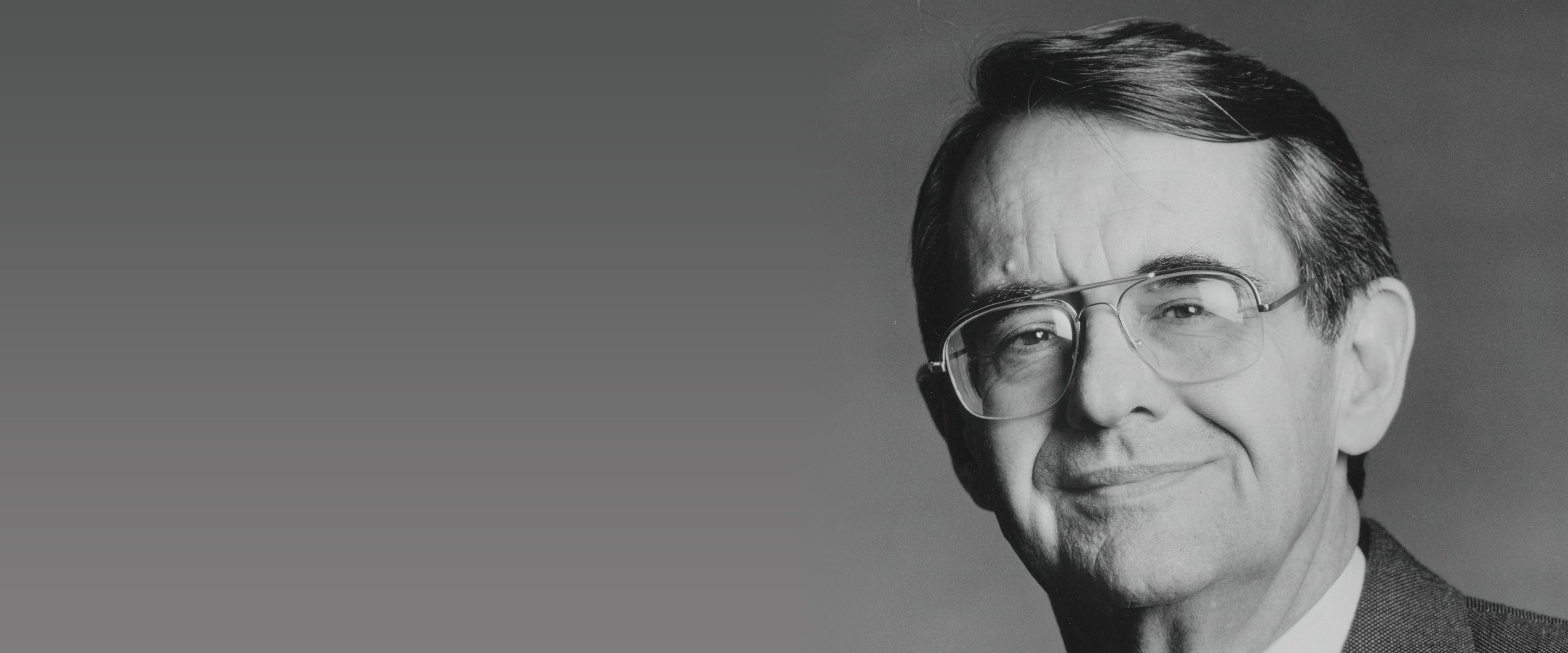 Headshot of Peter G. Peterson in black and white