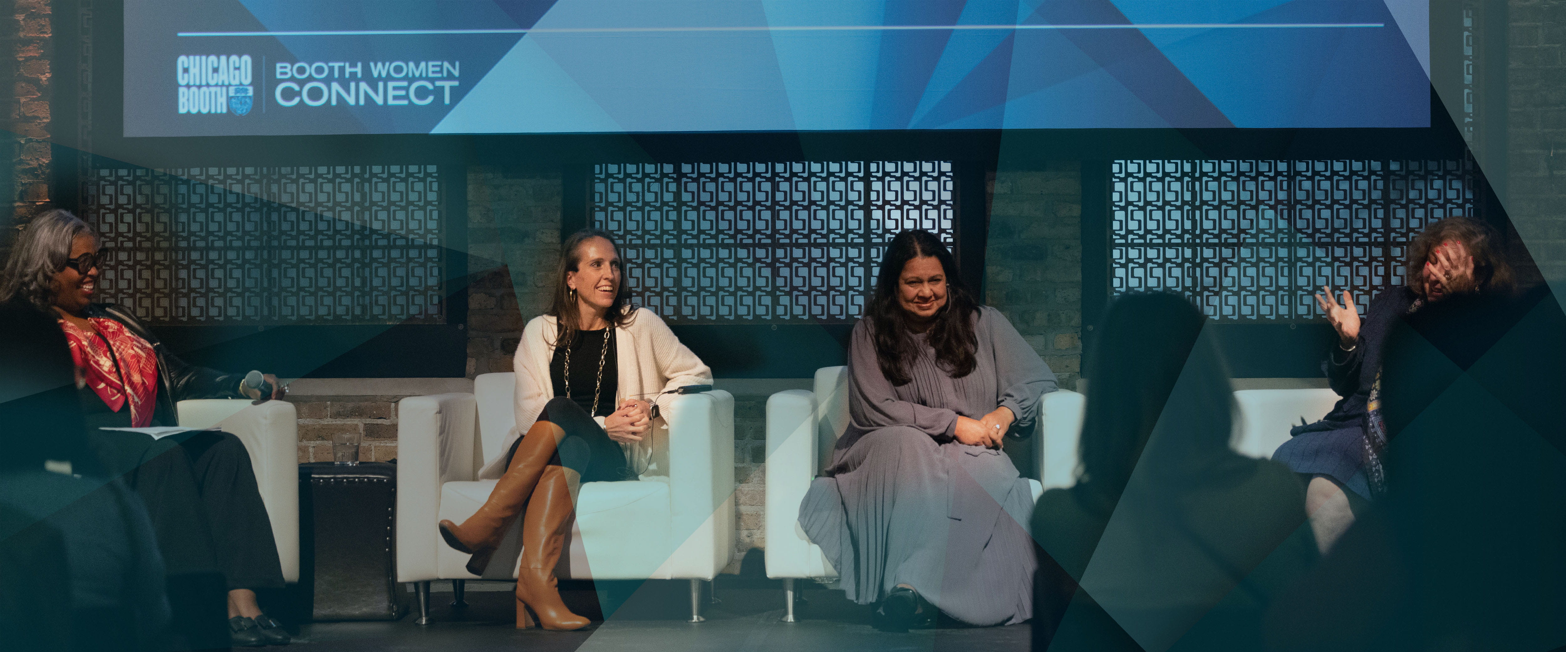 Speakers talking on stage for BWC fall networking workshop