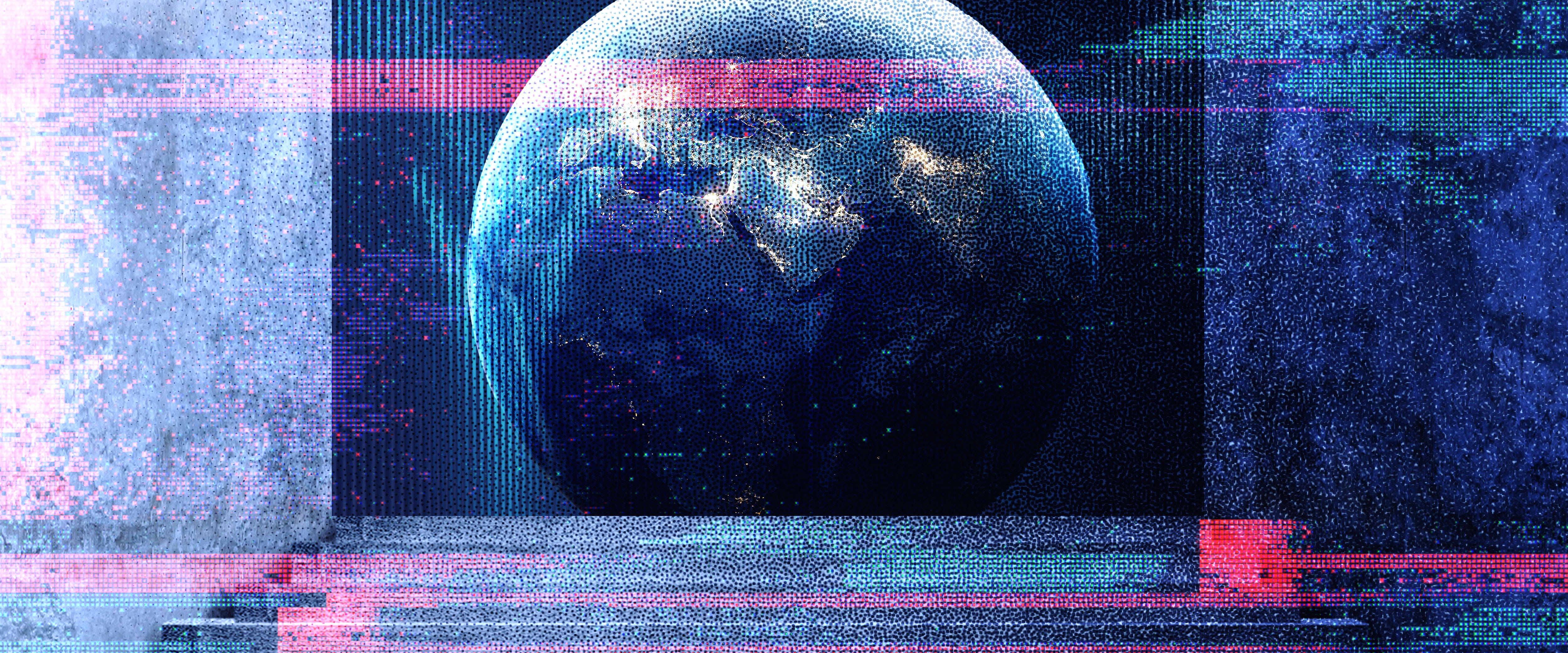 Image of earth through a stairway leading to it