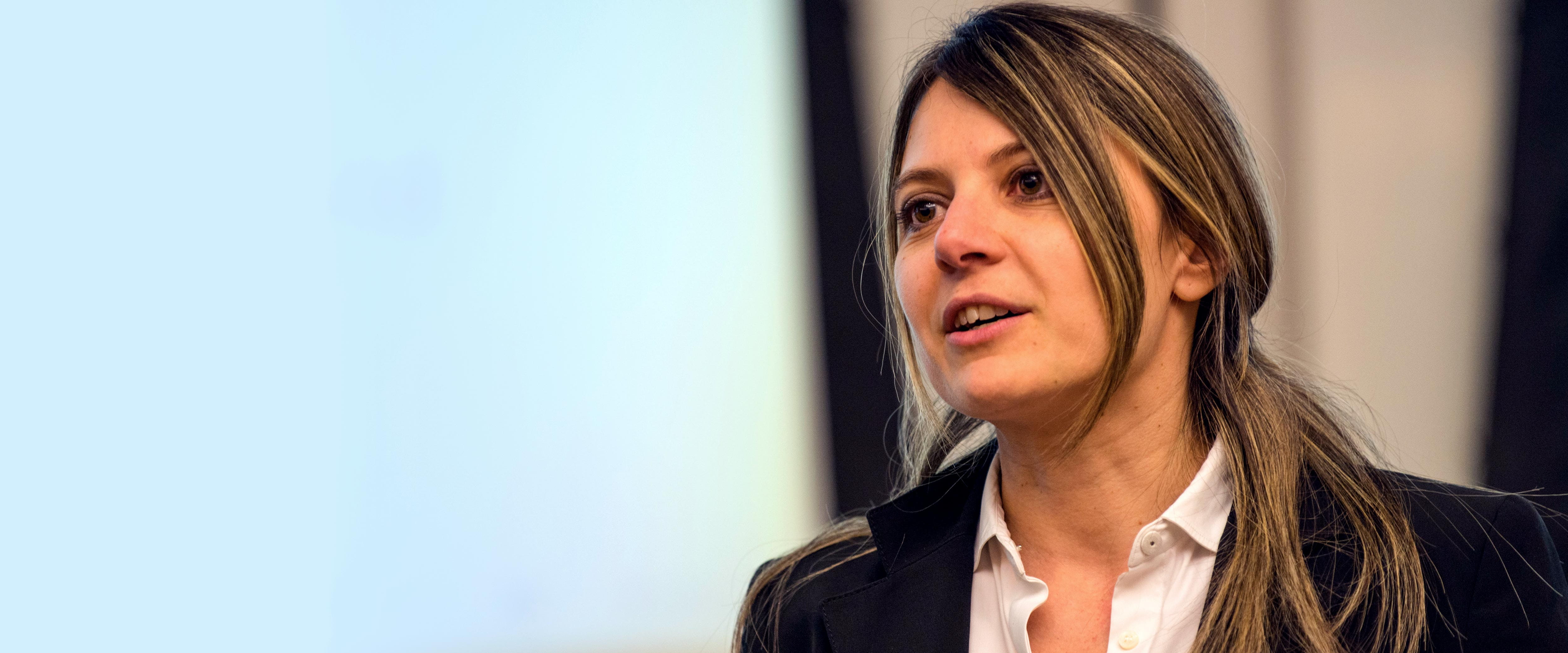 Veronica Guerrieri speaking at the Macroeconomic Fragility Conference in 2014