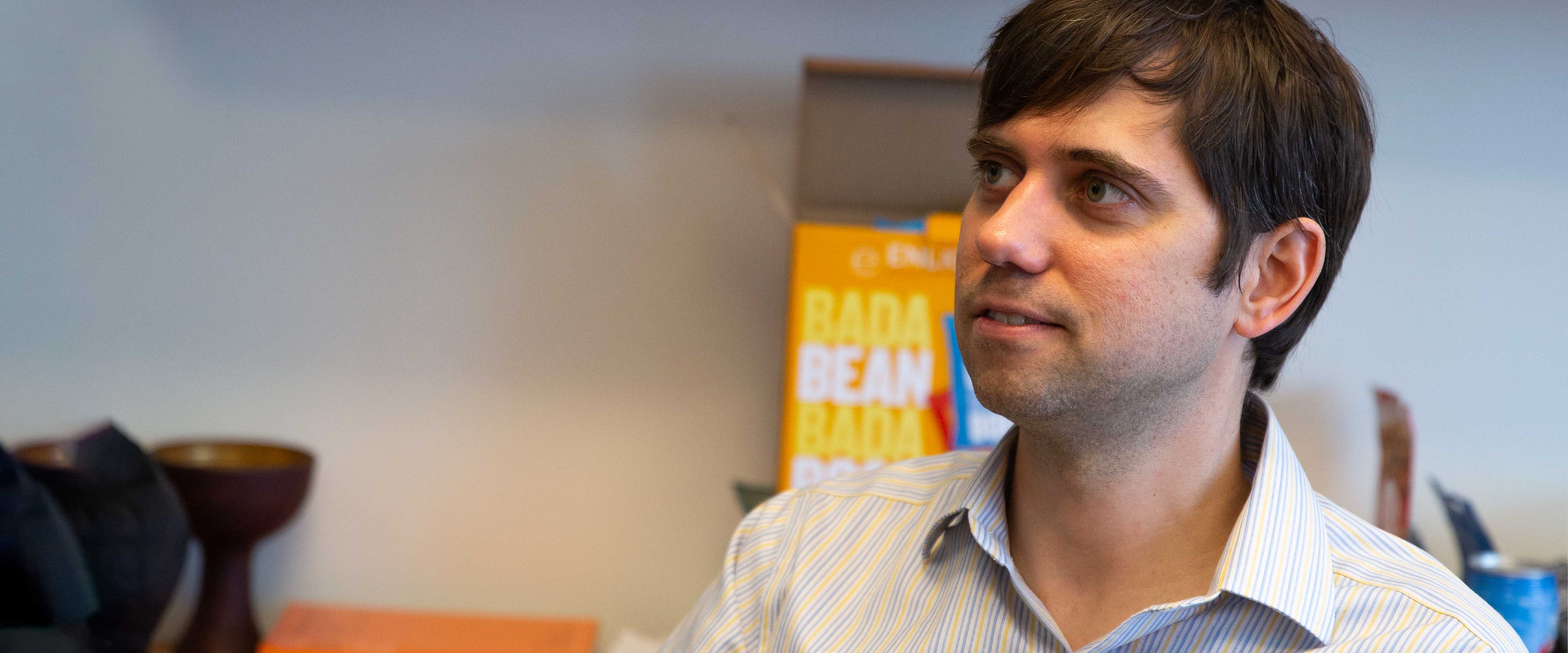 Rich Hornbeck speaking from his office