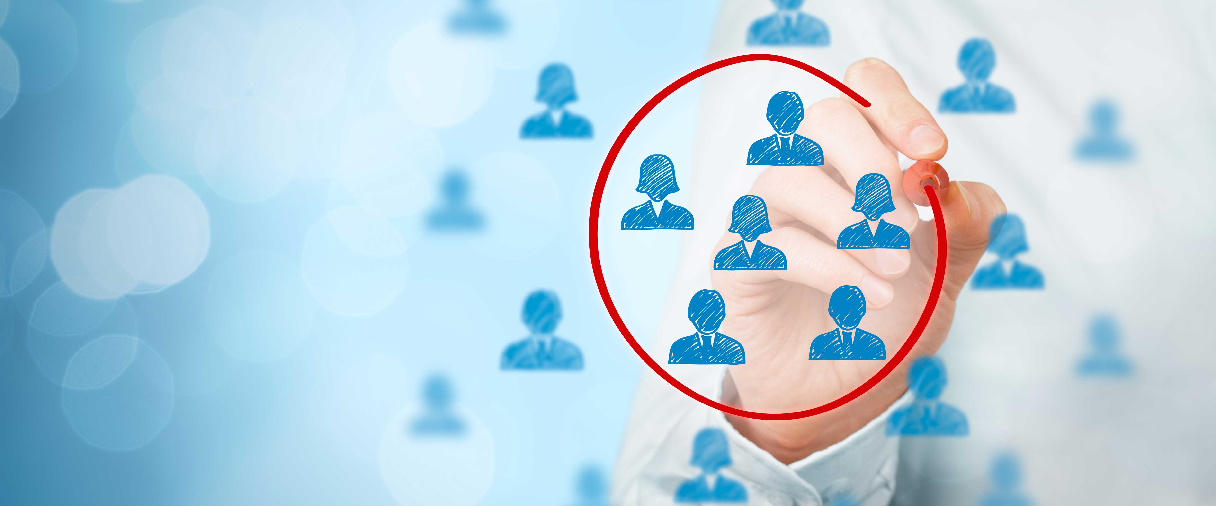 Choosing between generic people with a red circle