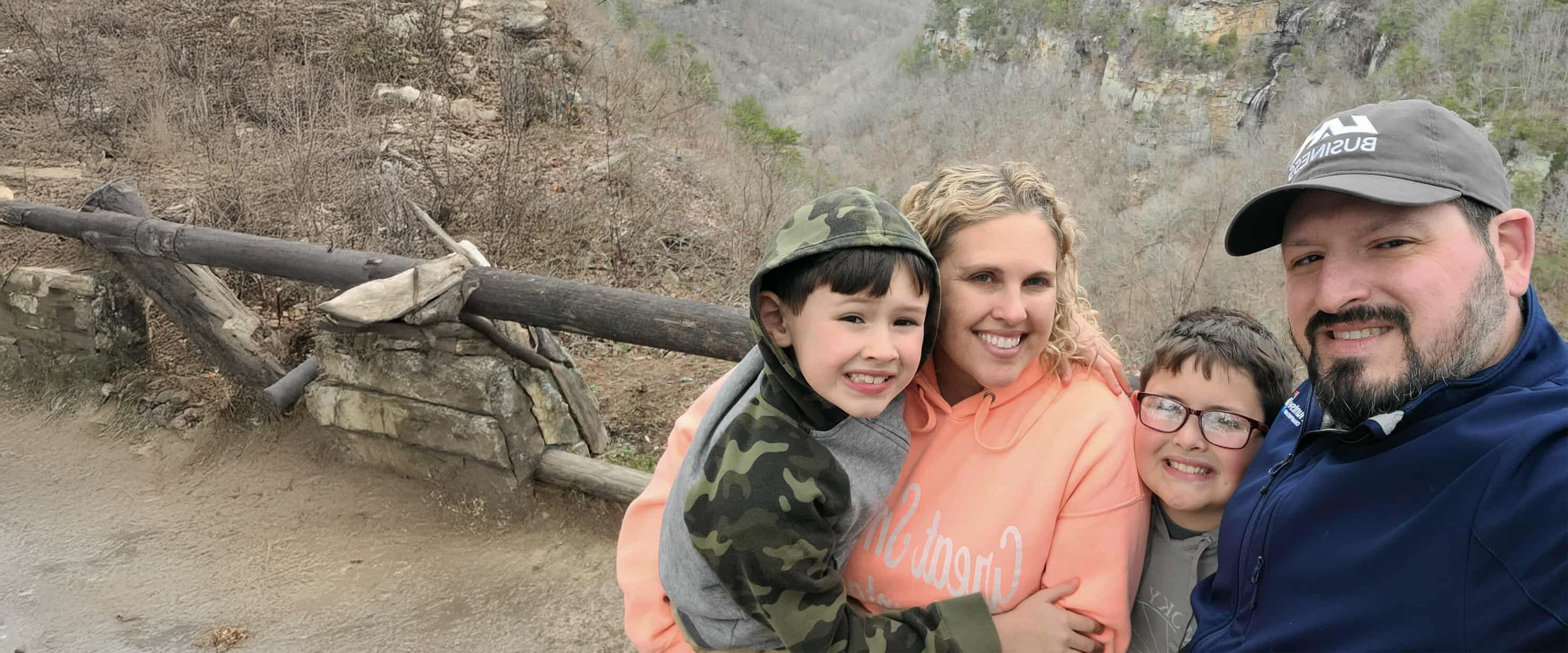 Humberto Freda with his wife and two children.