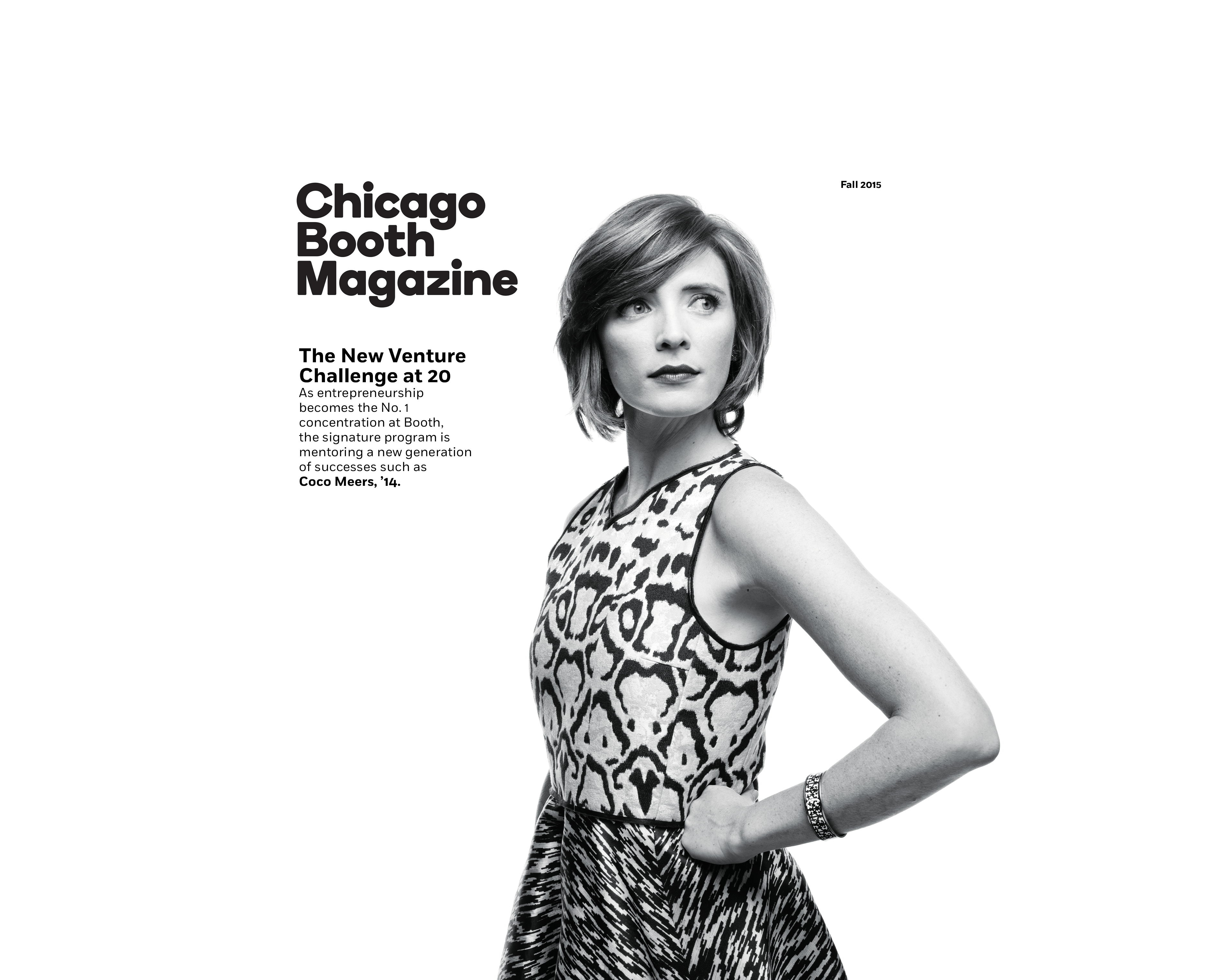 Coco Meers on the cover of Chicago Booth Magazine, Fall 2015