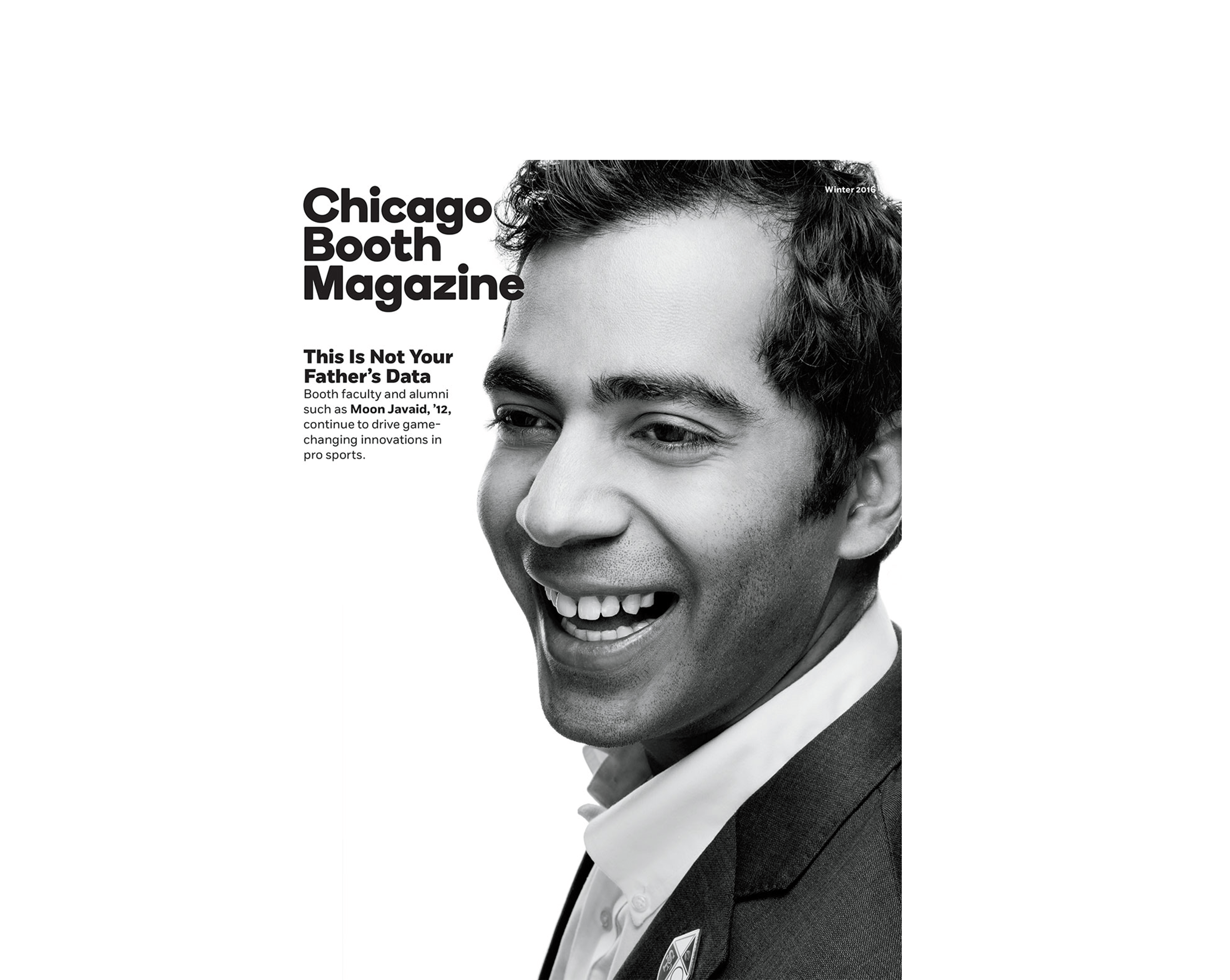 Moon Javaid on the cover of Chicago Booth Magazine, Winter 2016