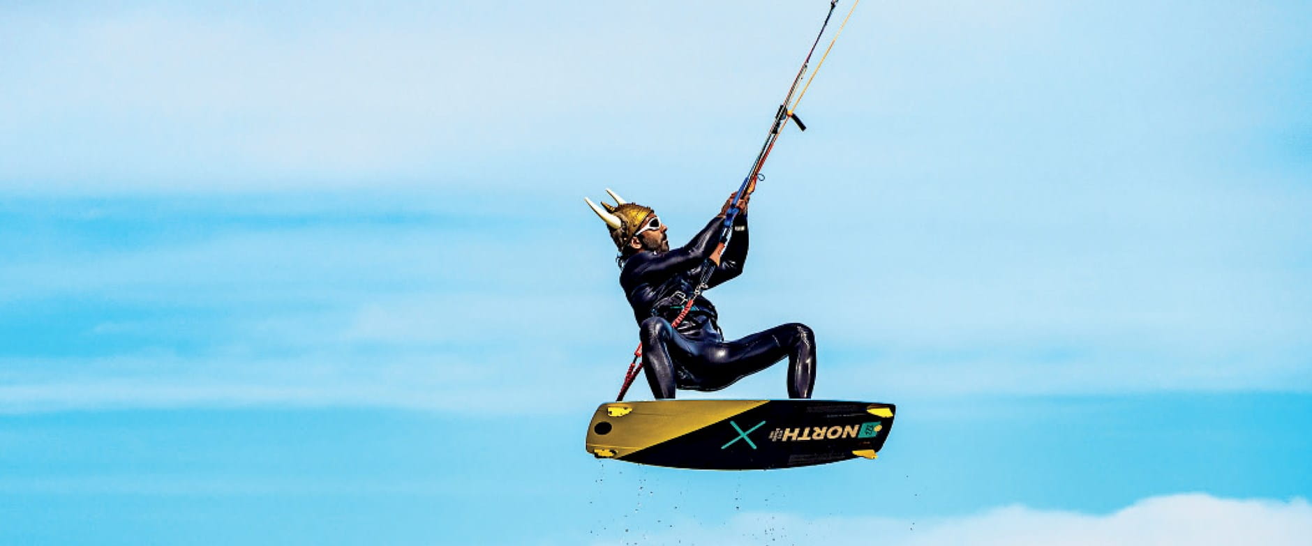 Mo Bhasin riding a kiteboard