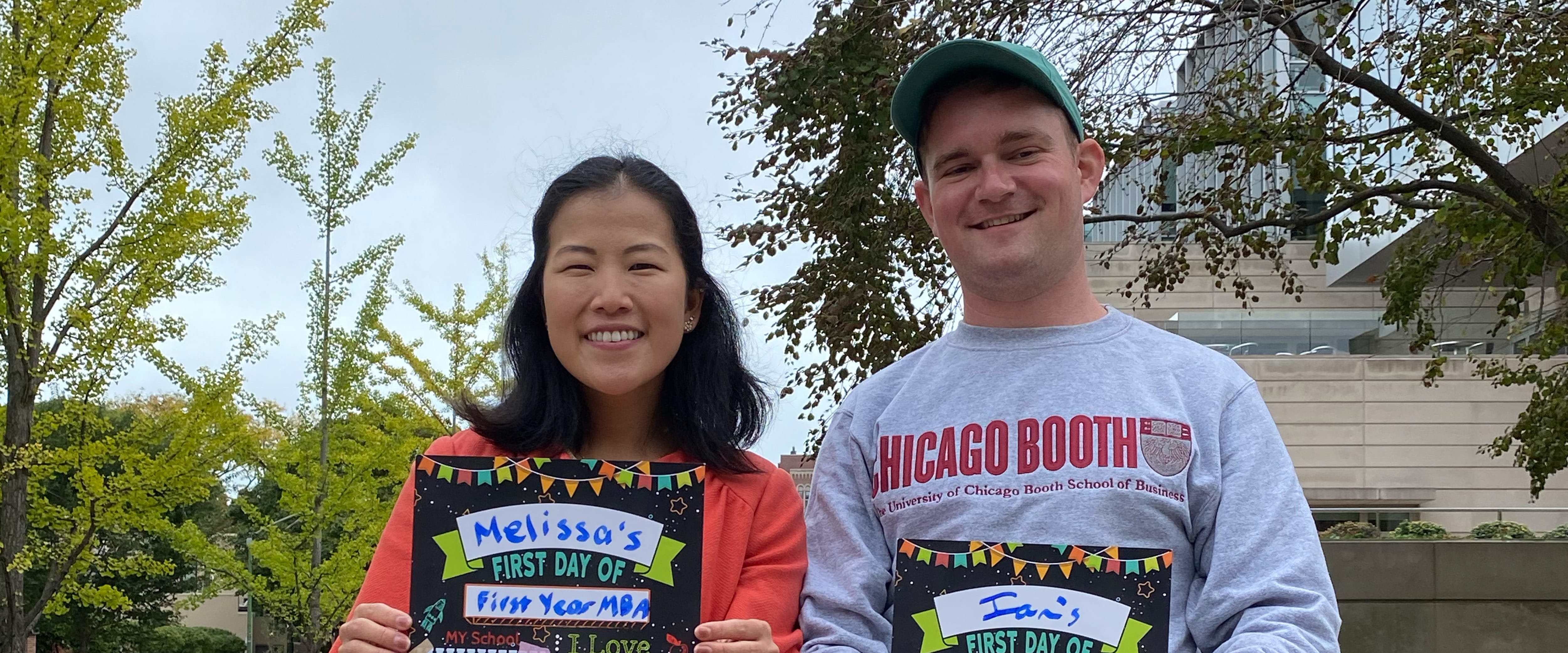 Melissa Chang smiling with James Jung