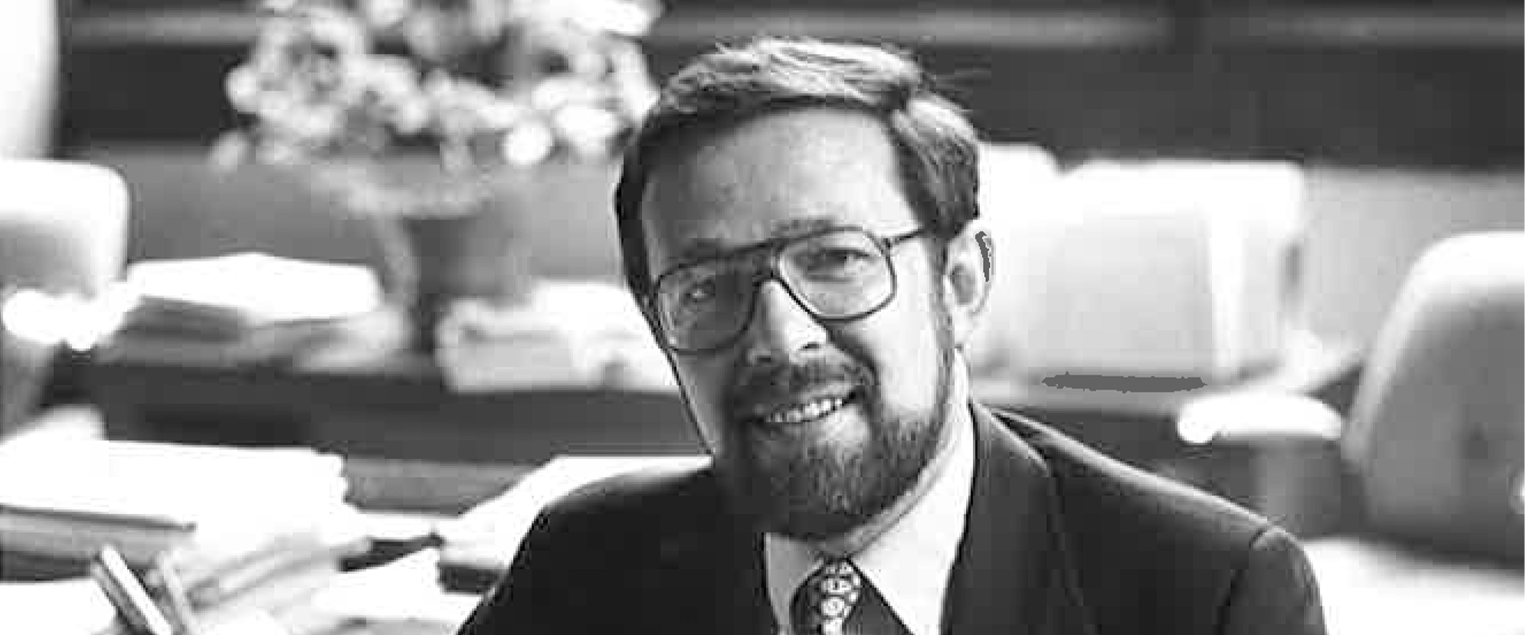 A young Harry Davis in a classroom