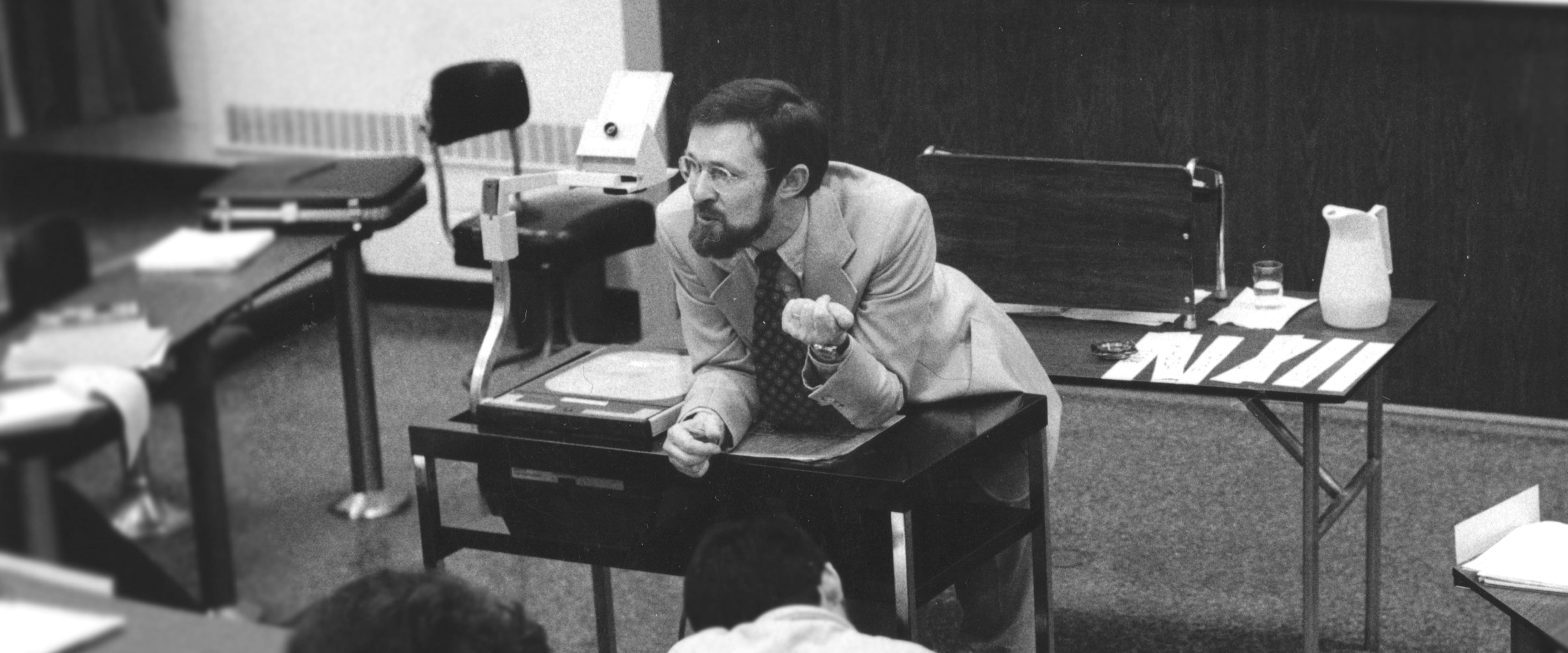 Young Harry Davis teaching 