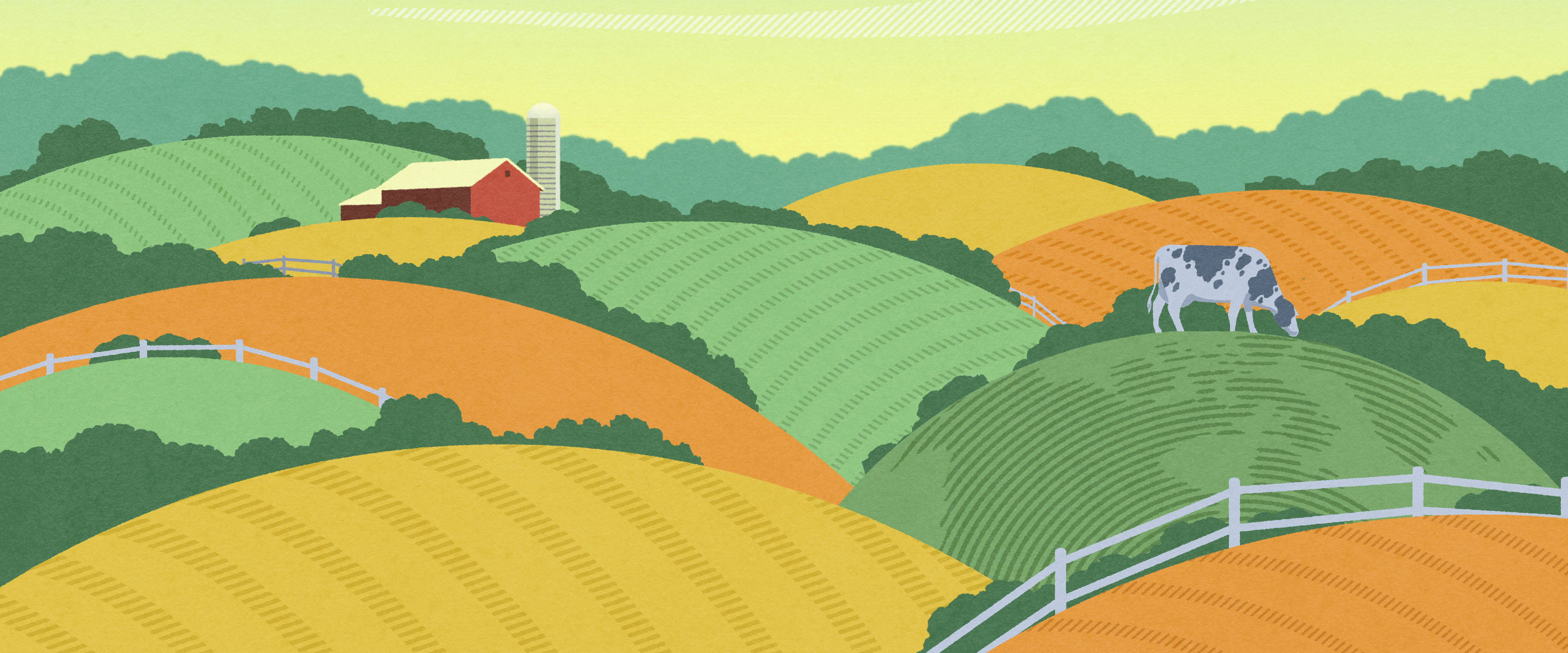 Illustration of farm land