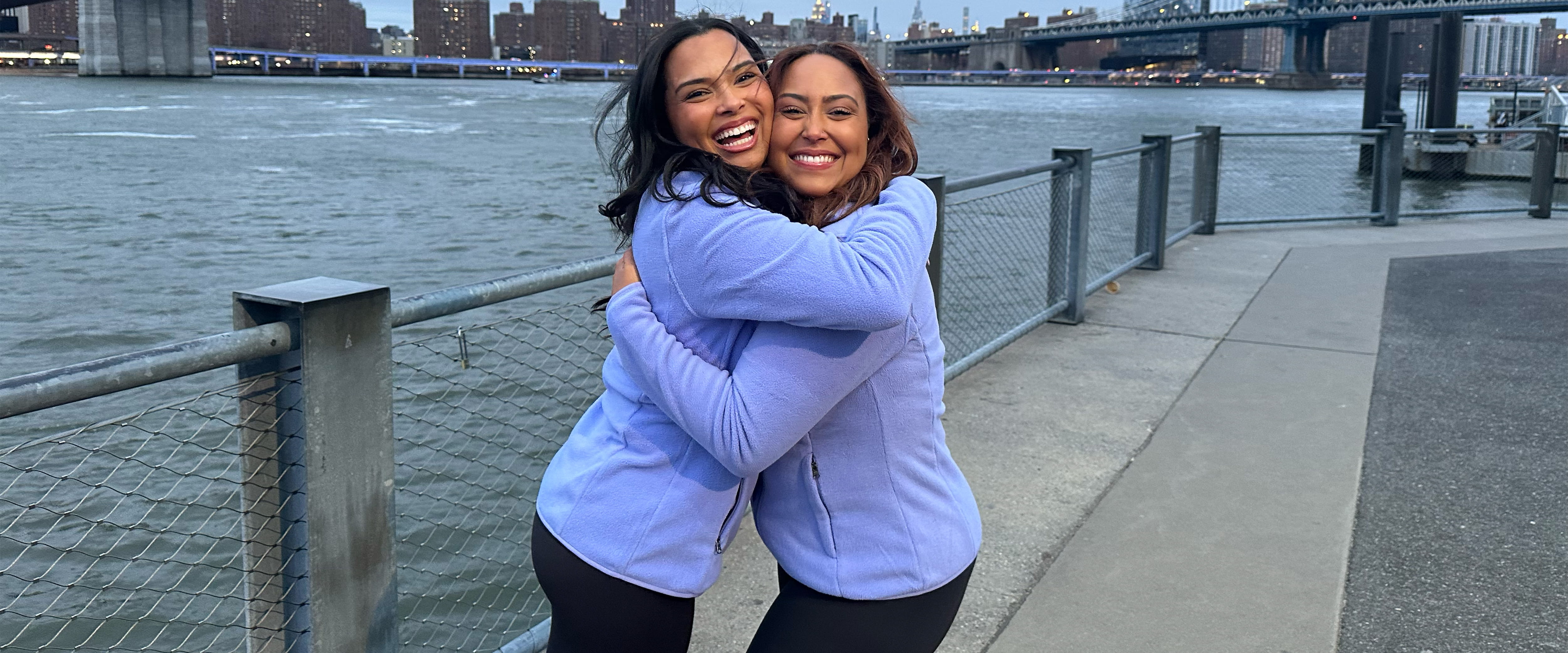 Morgan Franklin hugging her sister