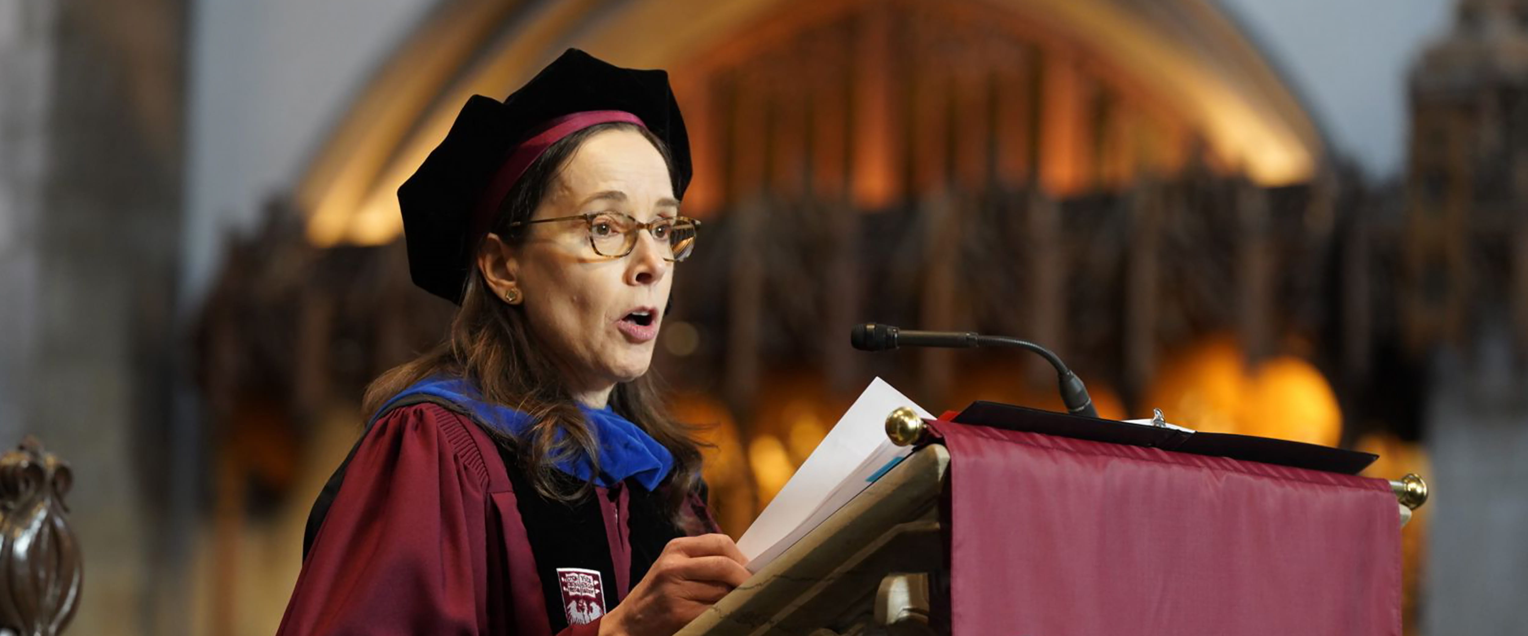 Ingrid Tierens speaks at the Asness and Liew Master in Finance Program graduation.