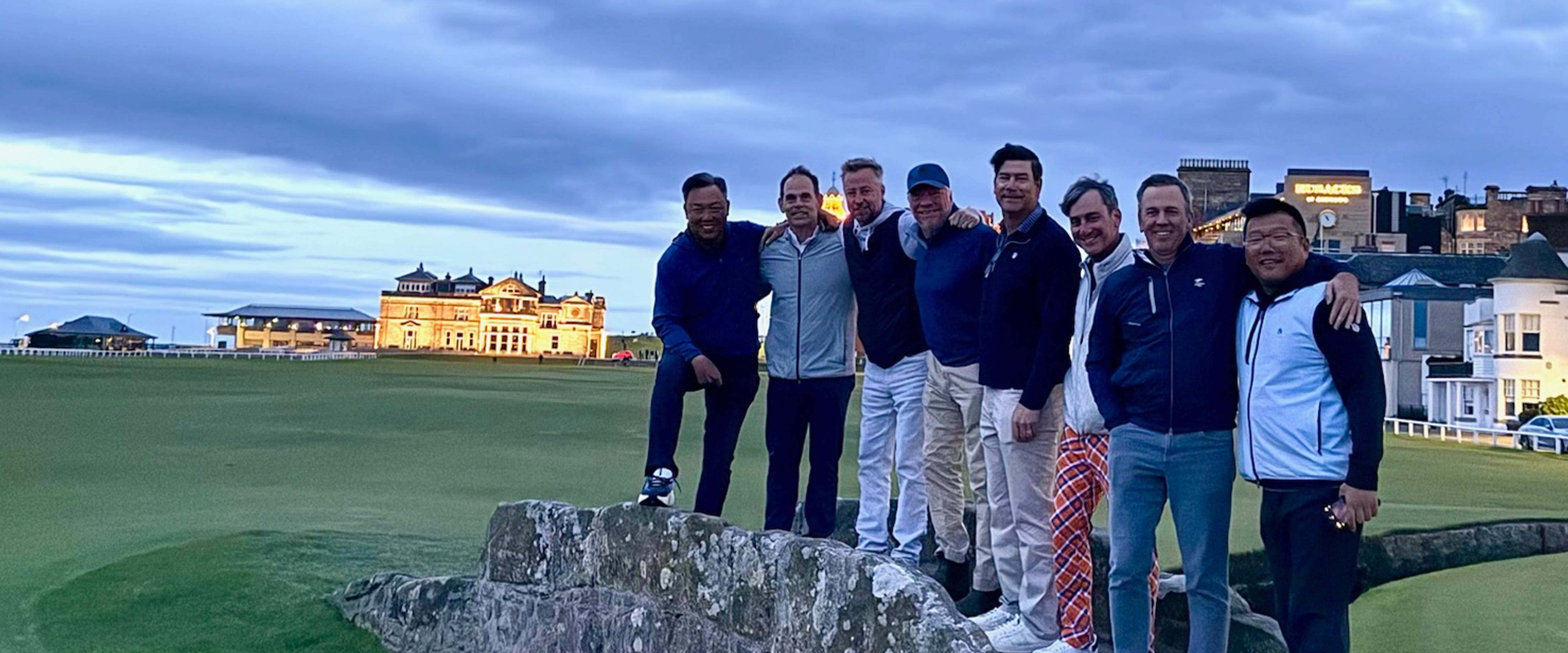 Matt Levin and his friends on a golf course.