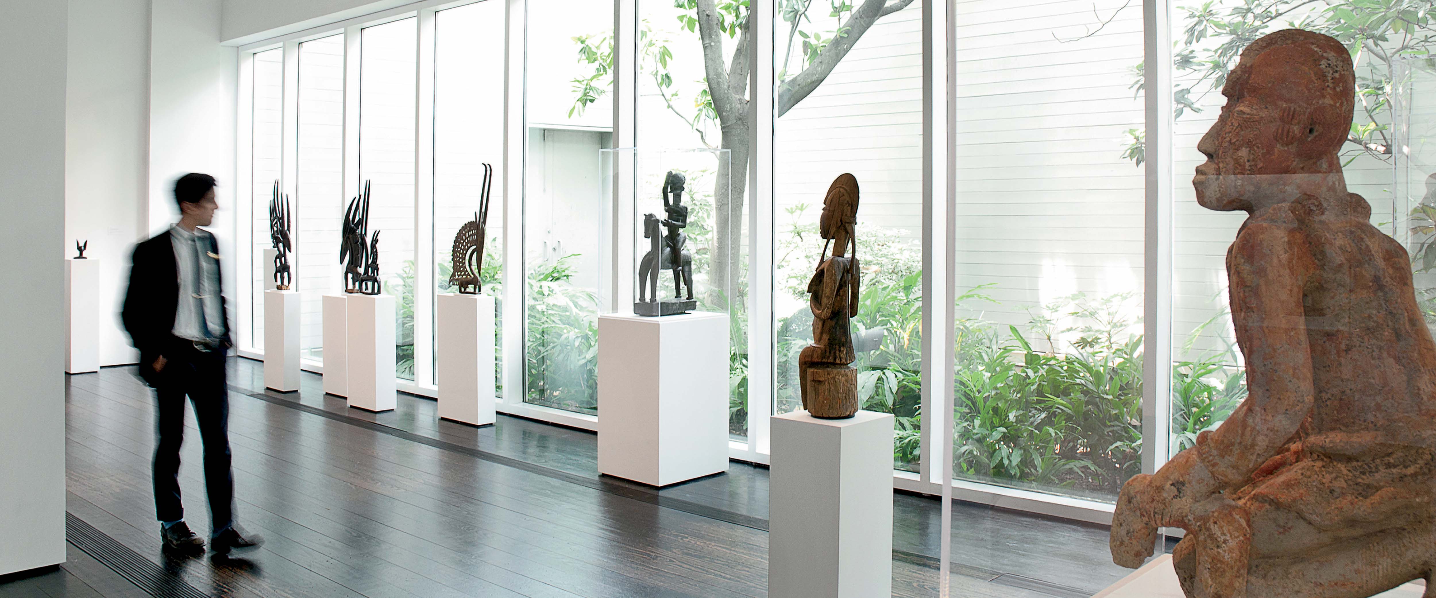 A sculpture gallery in the Menil Collection, a private collection in Houston.