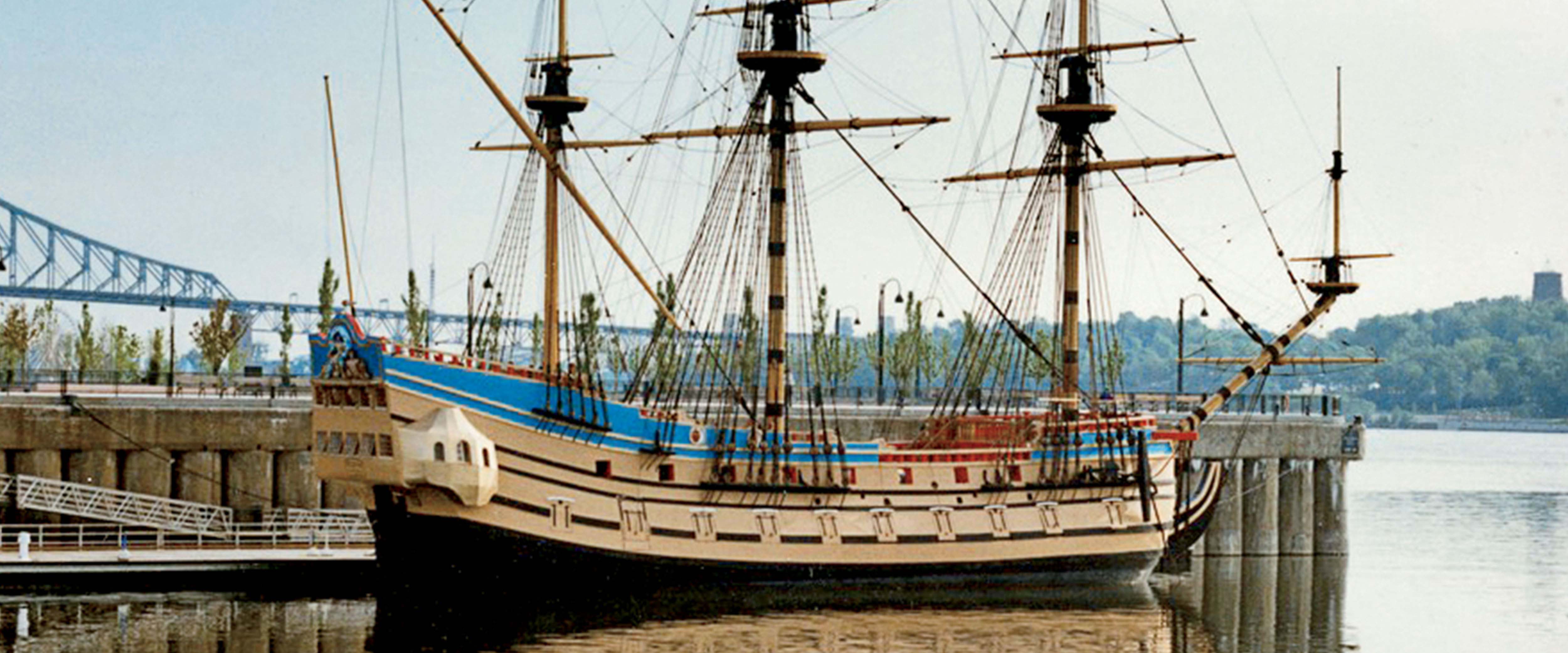 An antique replica of a ship, Le Pélican