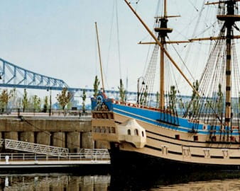An antique replica of a ship, Le Pélican