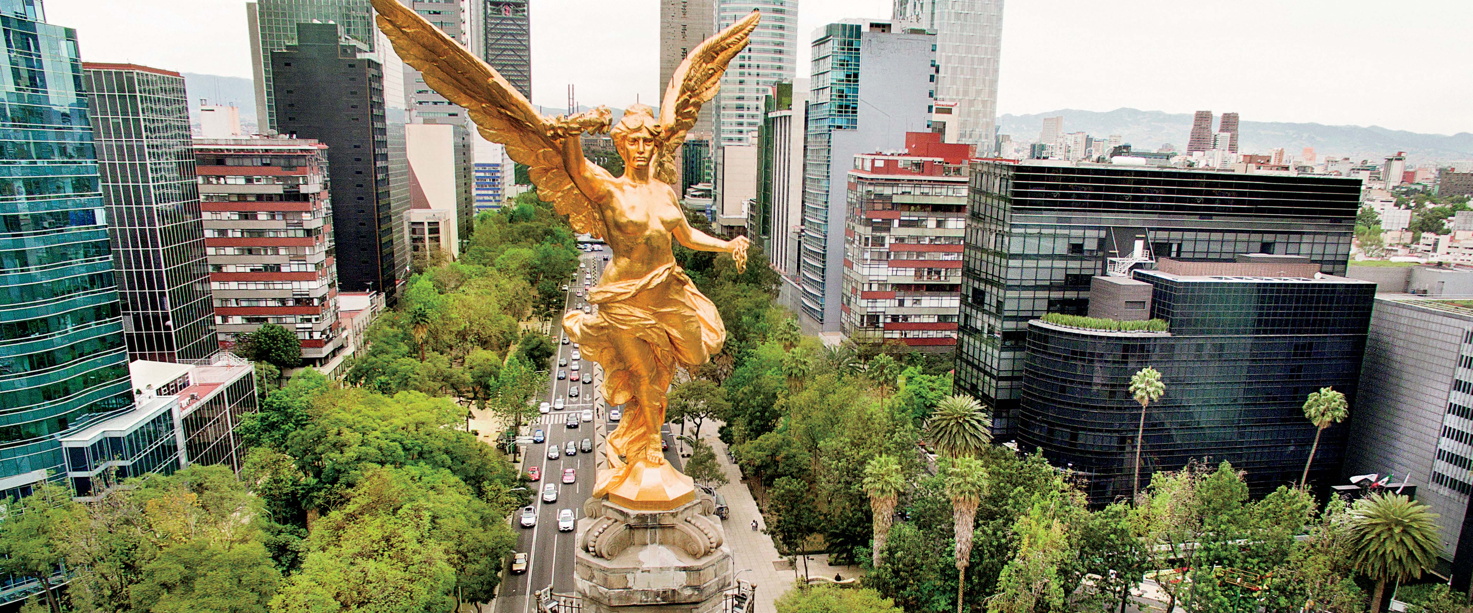 Gold statue in Mexico City