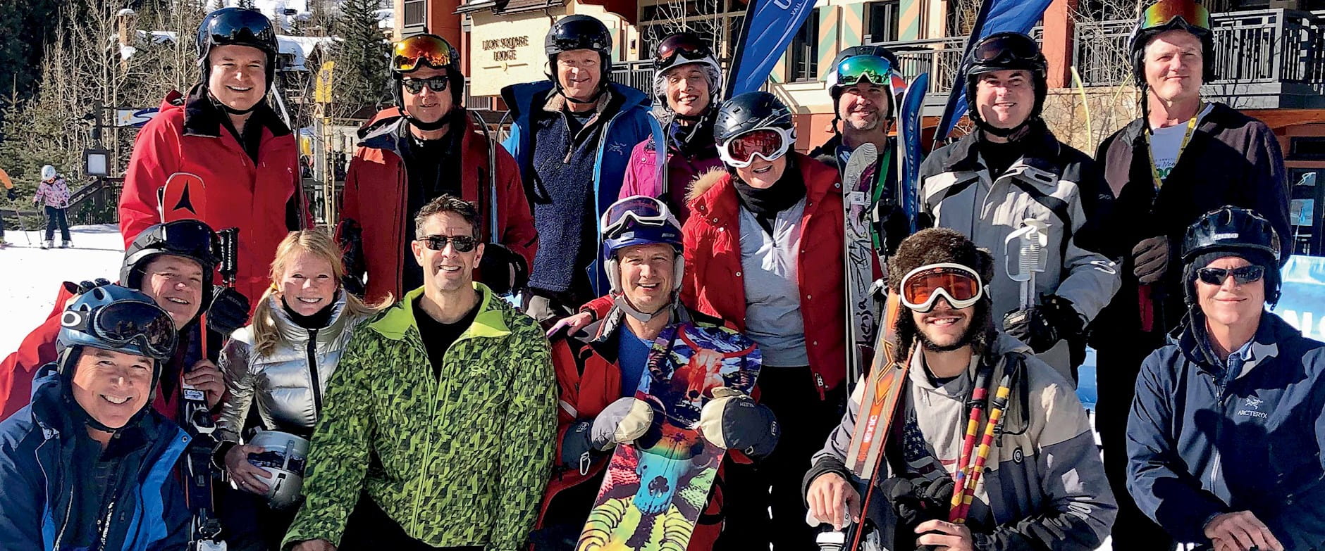 Chicago Booth alumni on the annual group ski trip