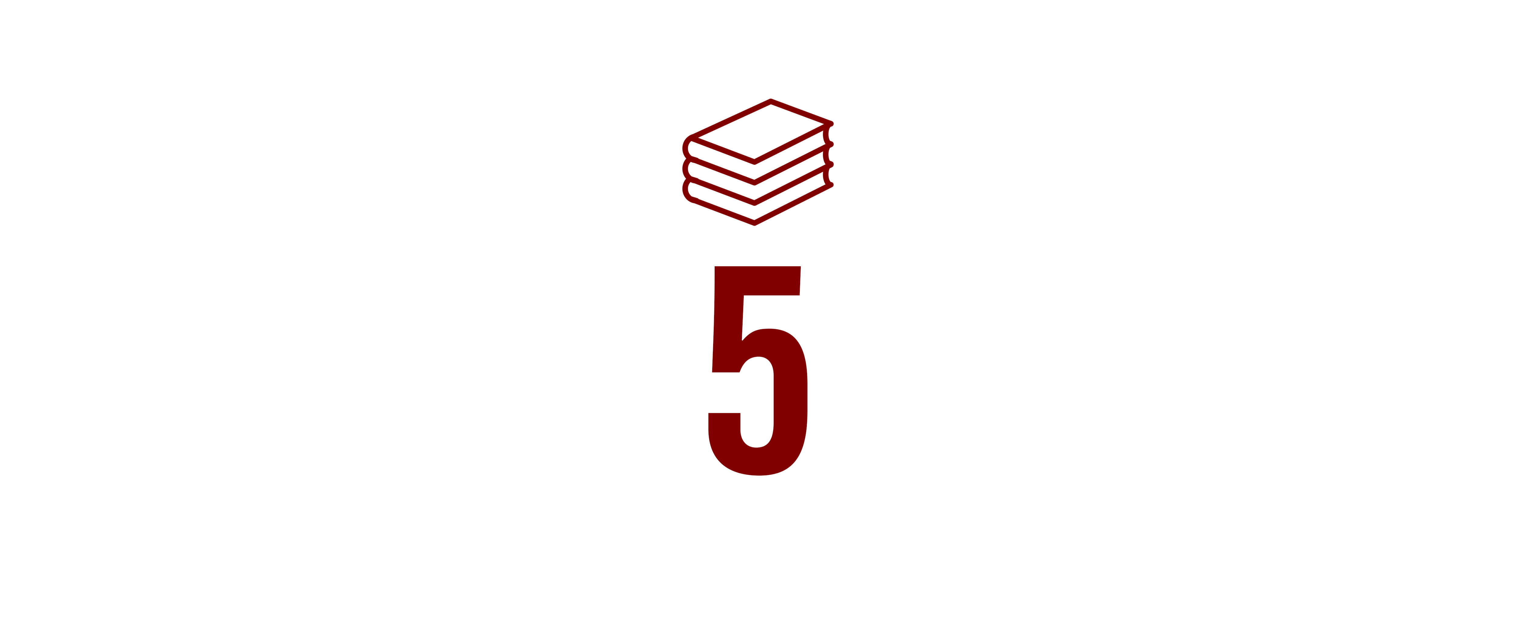 Icon representing 5 courses