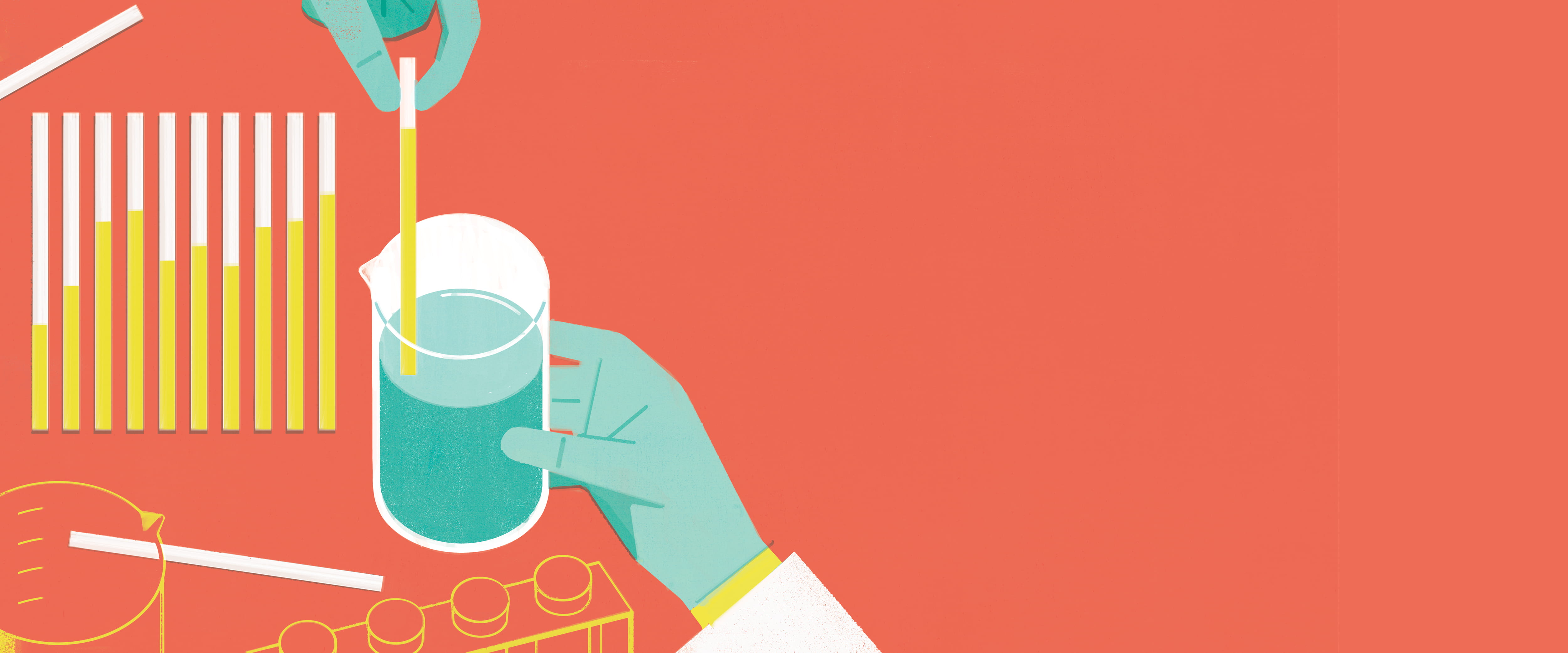 Graphic of medical beaker and test tubes