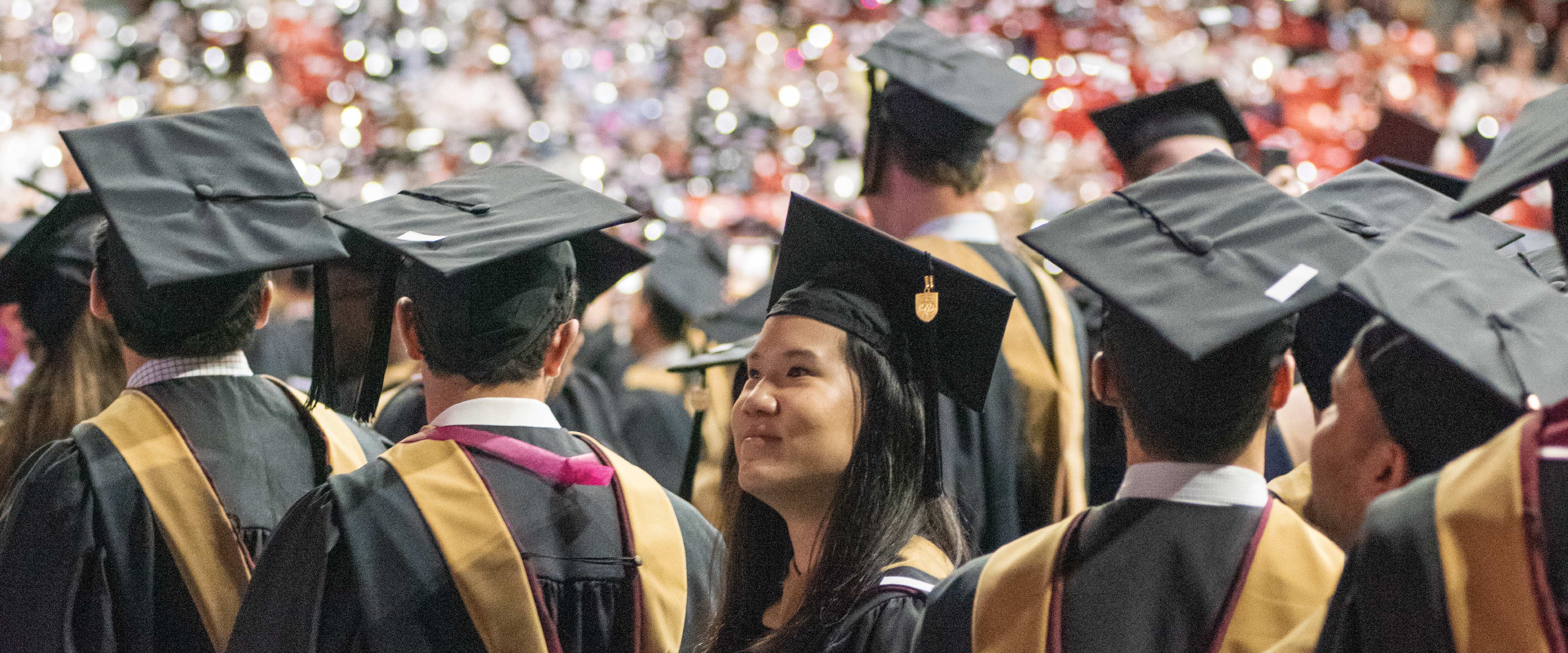 student at graduation ceremony
