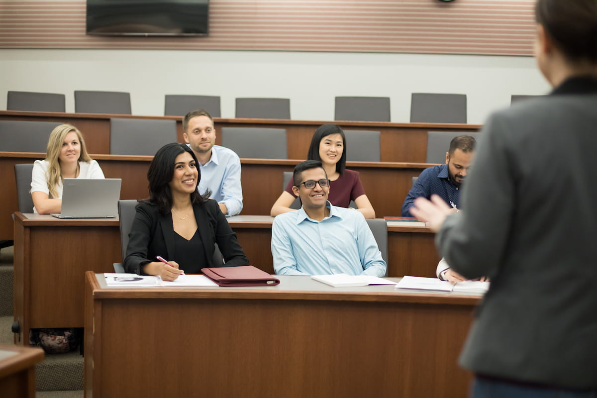 Classroom of students at Booth