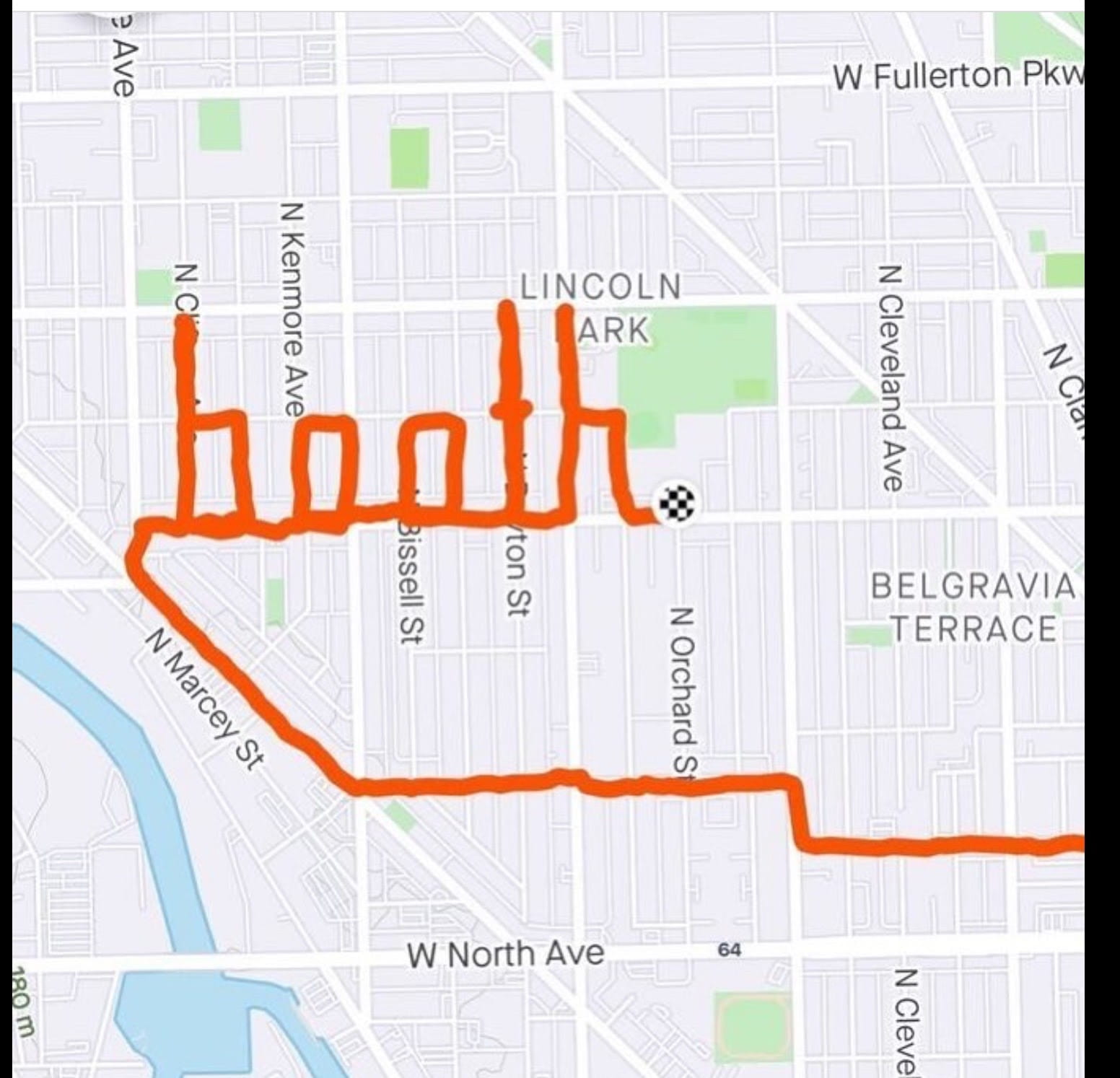 Booth student Eleanor Jacobs Strava Booth Run