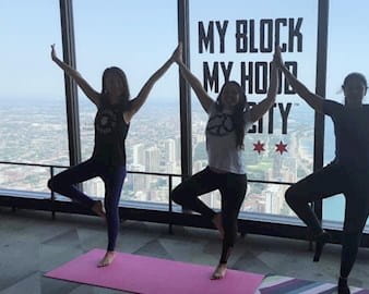 Booth's Wellness Club Members at a yoga class
