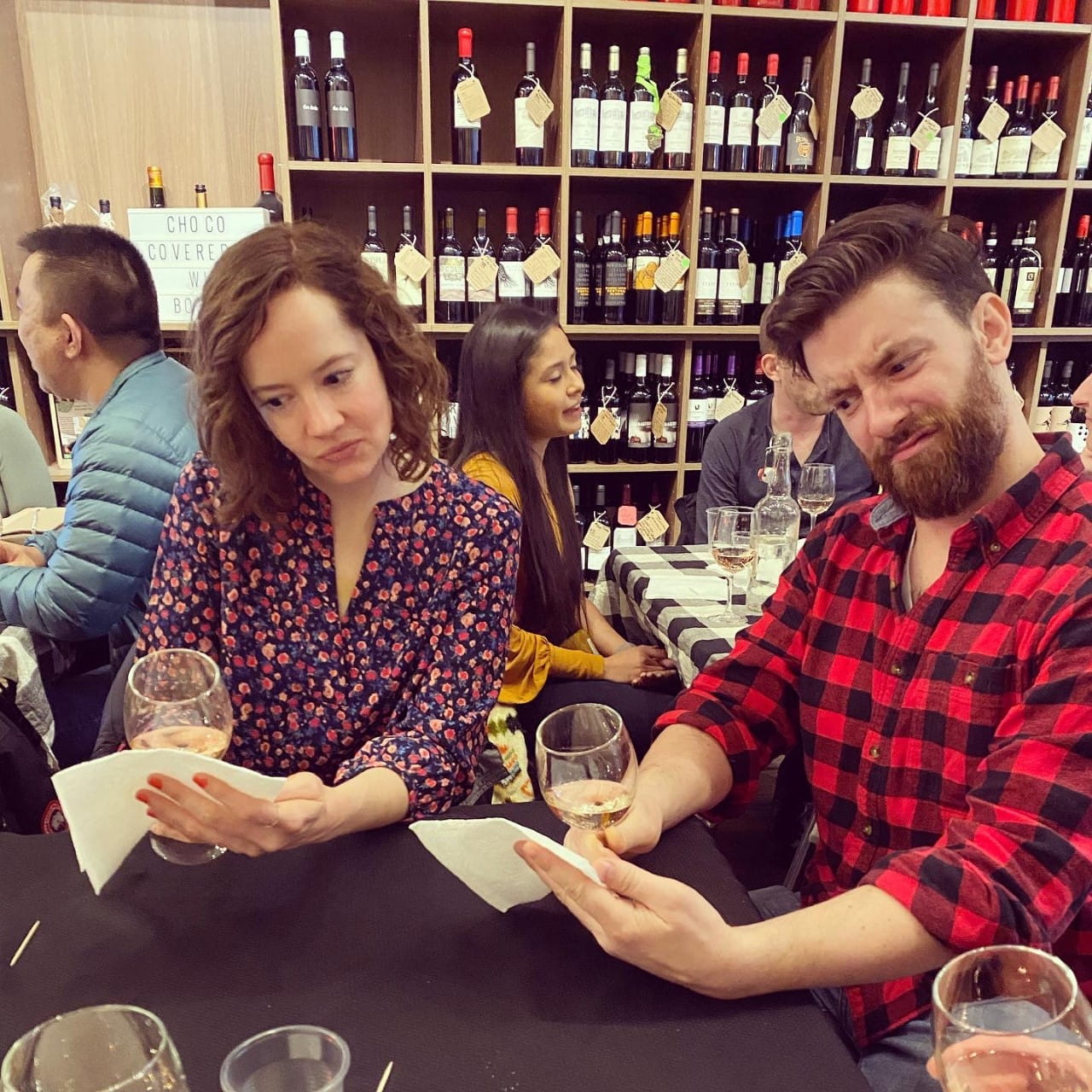 Booth students at a Wine Club event