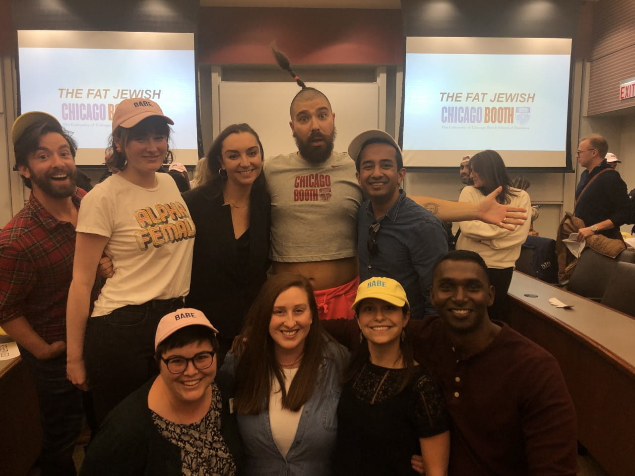 Booth students at a Wine Club event