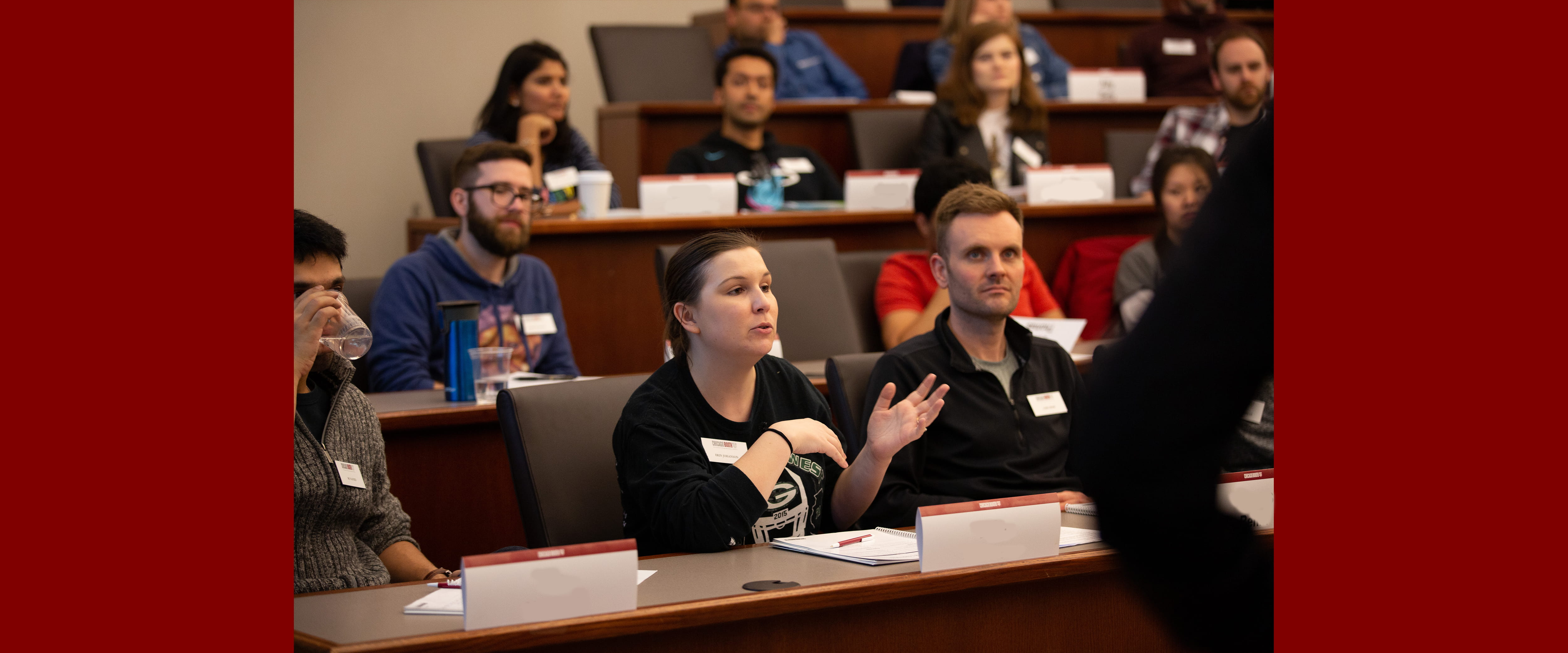 Part-Time Chicago Booth MBA students in a classroom