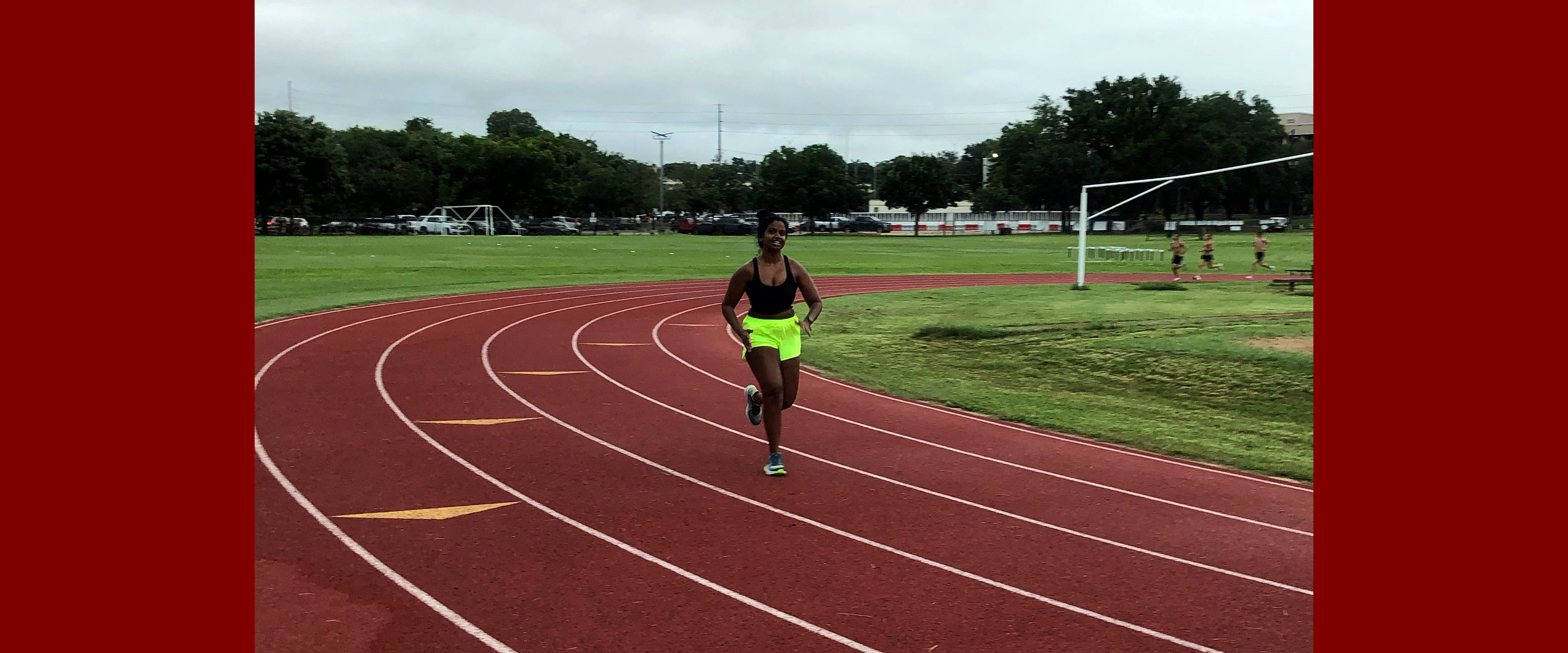 Chicago Booth MBA student Spoo Papudesi running track