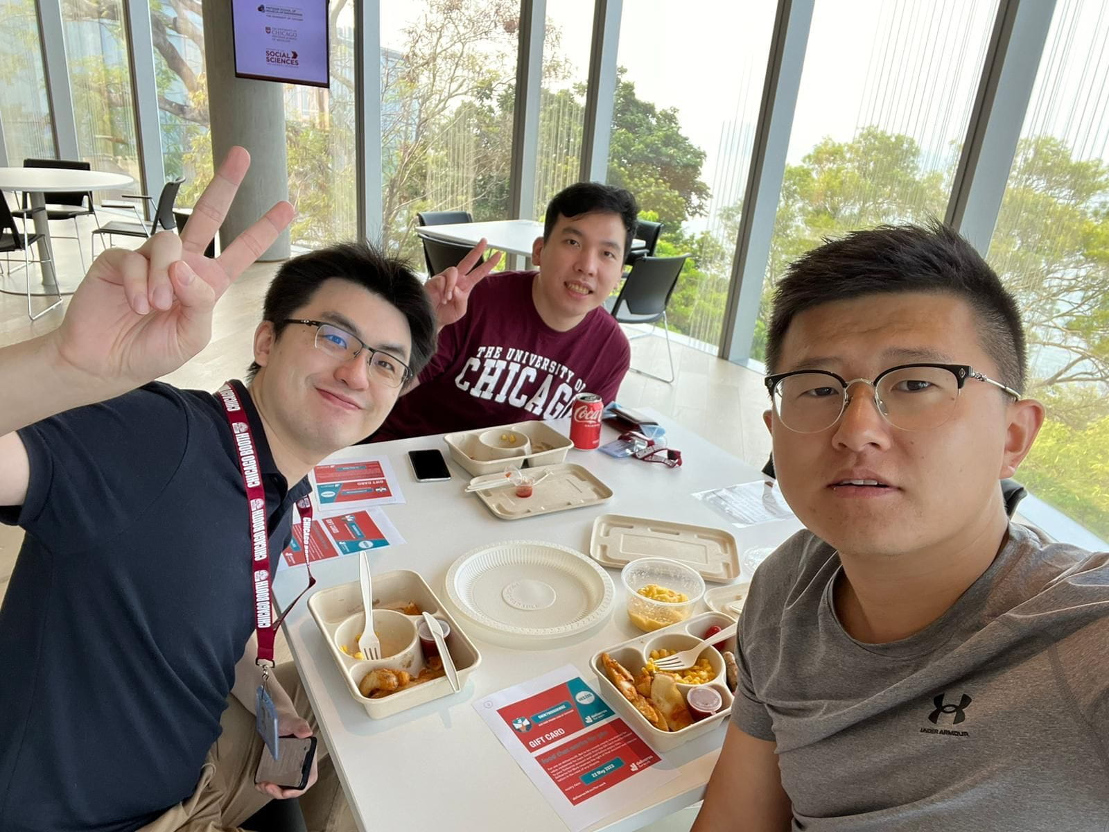 Three Chicago Booth EMBA students having a meal