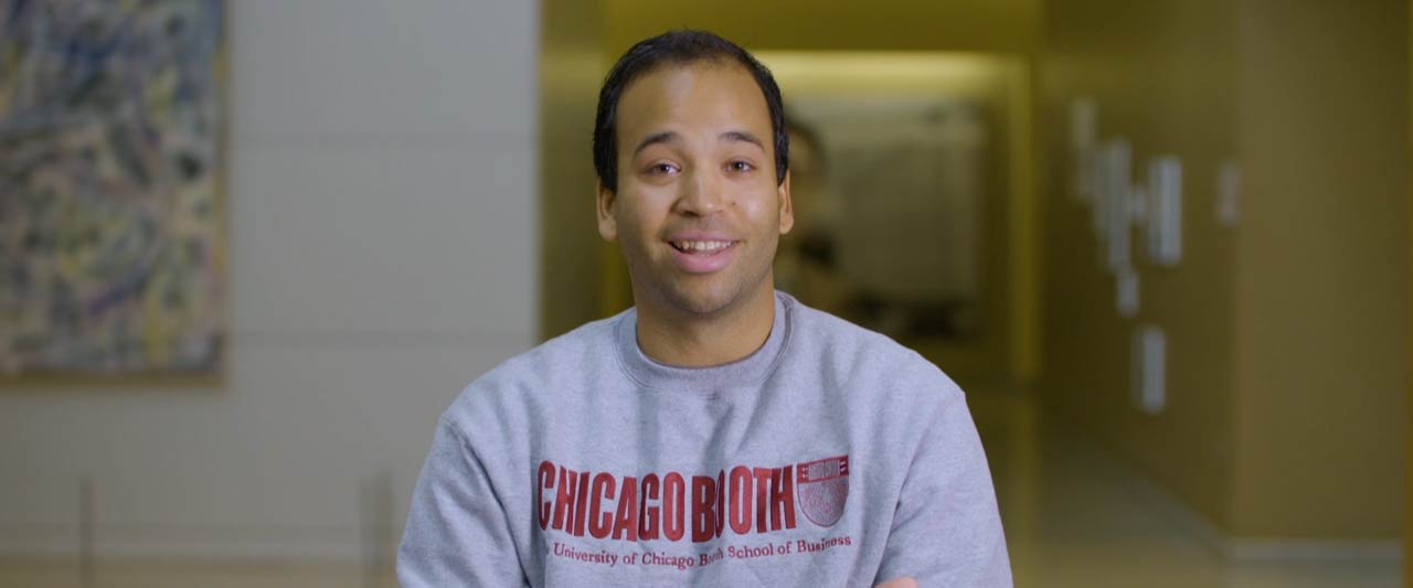 a student faces the camera